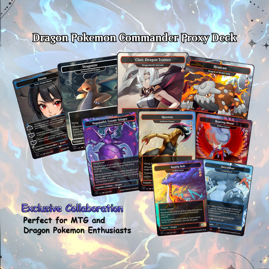 The Ur-Dragon EDH Proxy Deck - P.o.k.é.m.o.n Art, Tarkir Dragonstorm, Dragon Tribal Commander