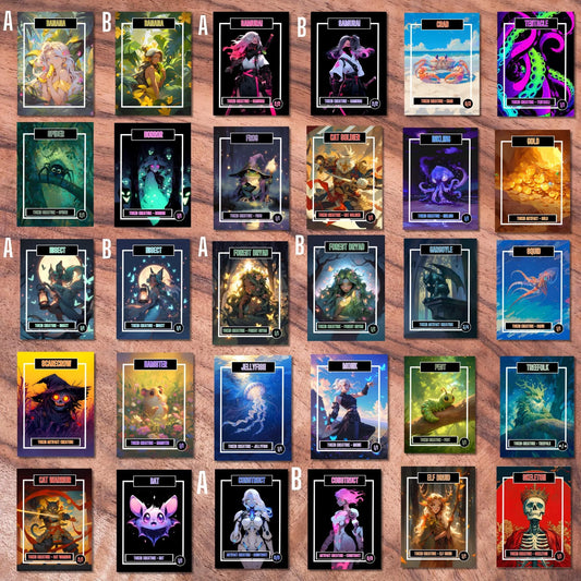 Token Card Bundle Compatible with MTG, Unofficial Tokens for MTG Play, Gifts for Gamers, Regular or Foil Holographic Tok