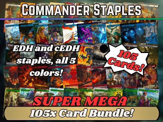 105 Card Commander Staples Super Mega Bundle - Gift - All 5xColors -Unique Full-art Custom Magic proxies-High Quality Ca