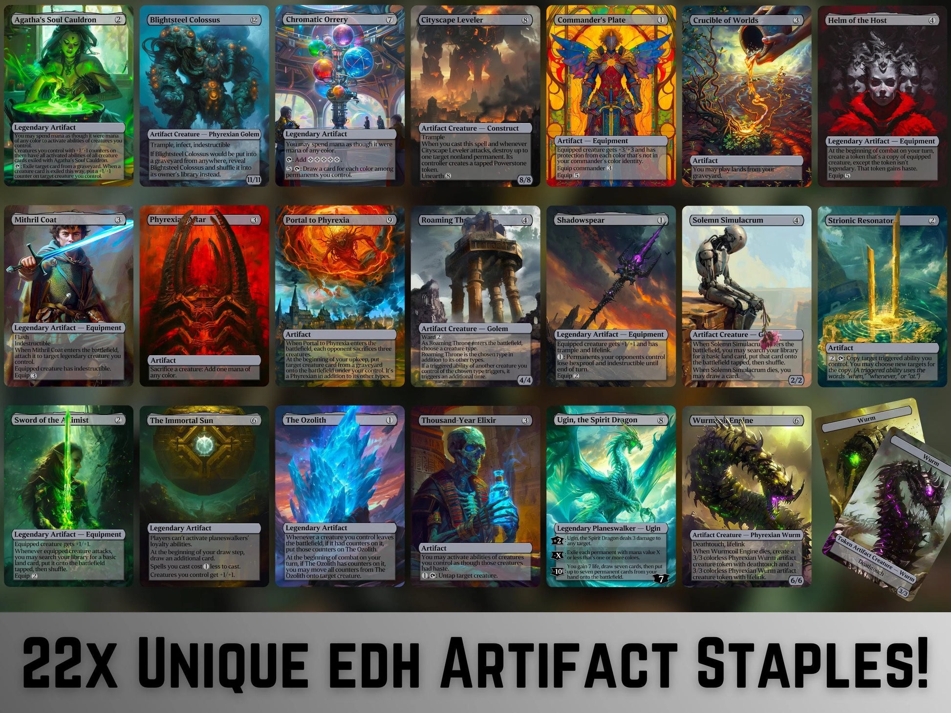105 Card Commander Staples Super Mega Bundle - Gift - All 5xColors -Unique Full-art Custom Magic proxies-High Quality Ca