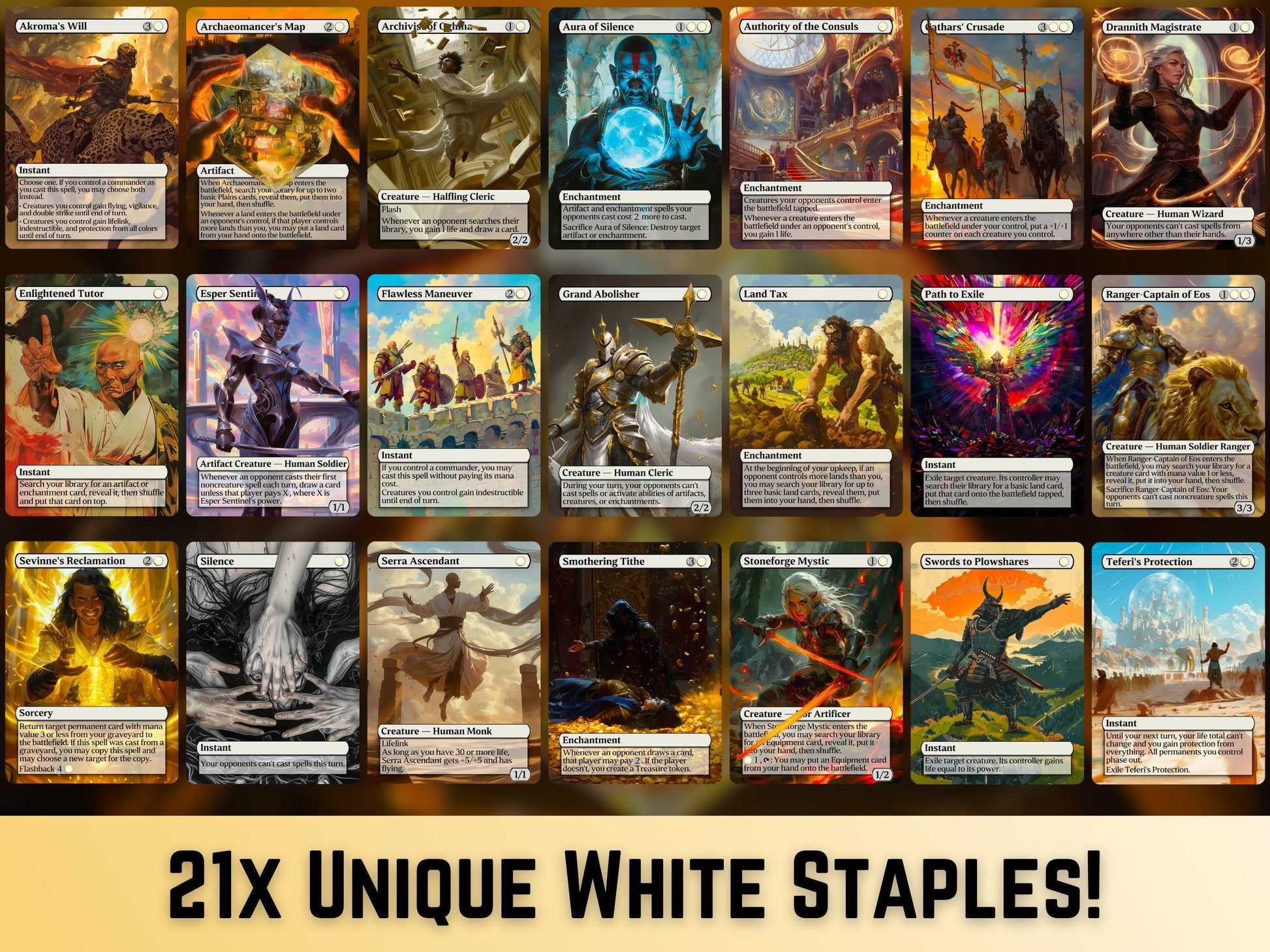 105 Card Commander Staples Super Mega Bundle - Gift - All 5xColors -Unique Full-art Custom Magic proxies-High Quality Ca