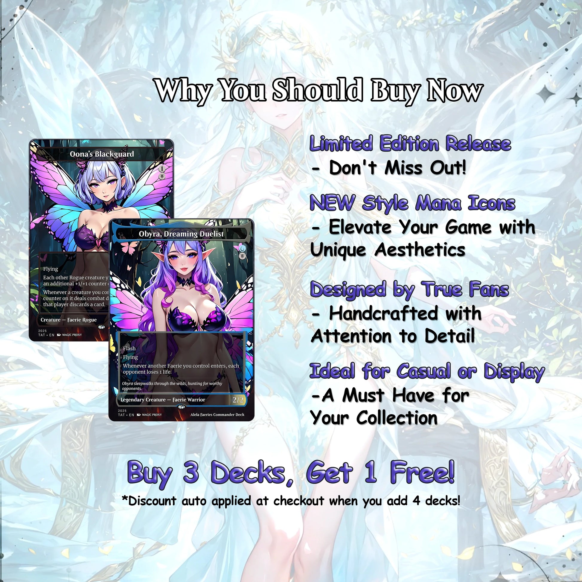 Alela Faeries Anime Waifu Proxy Commander Deck Special Edition Custom EDH Deck English High Quality Cards