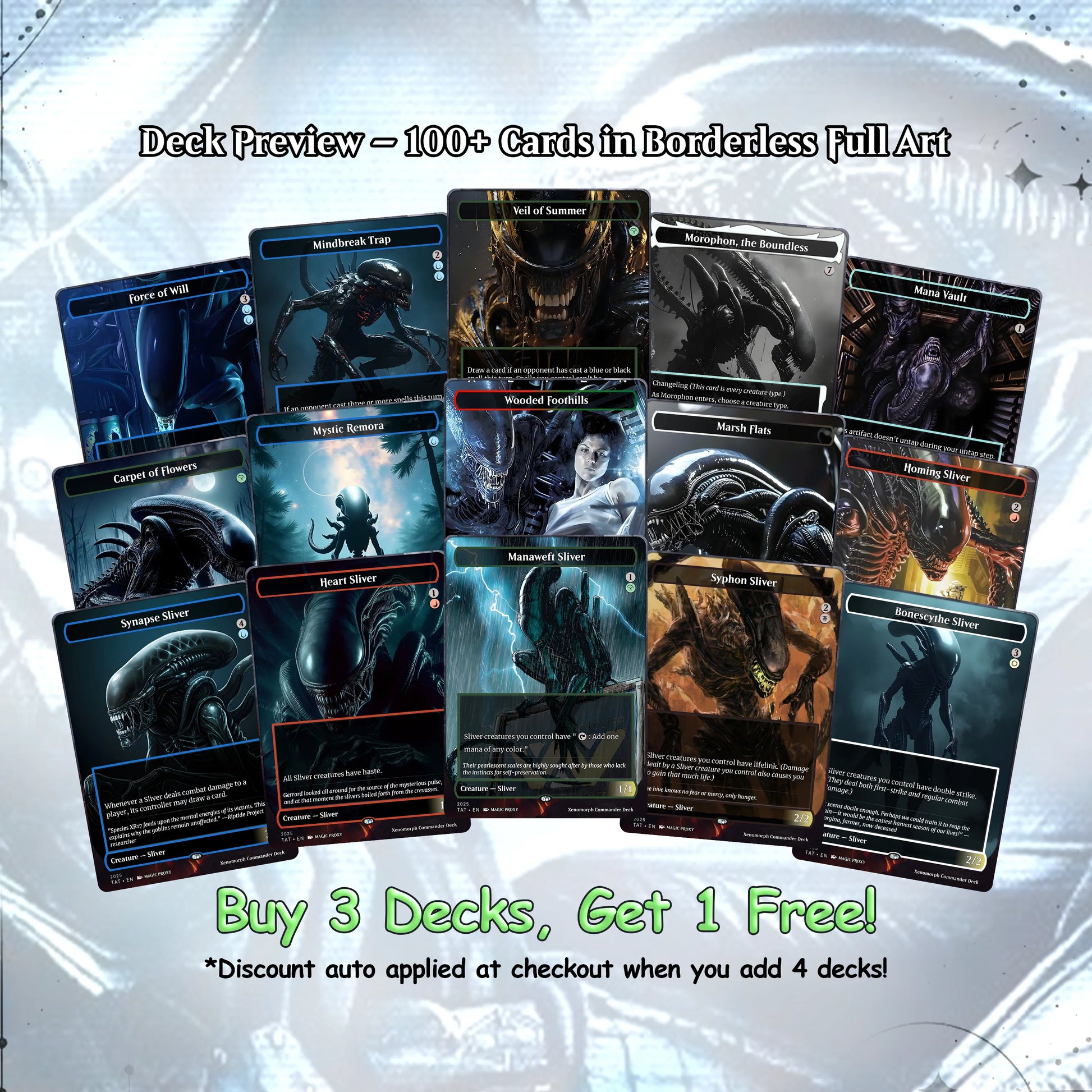 Alien Commander cEDH Deck - Alien Commander Magic Commander - Magic Proxy Deck with 170+ Unique Cards - Custom Cards MTG