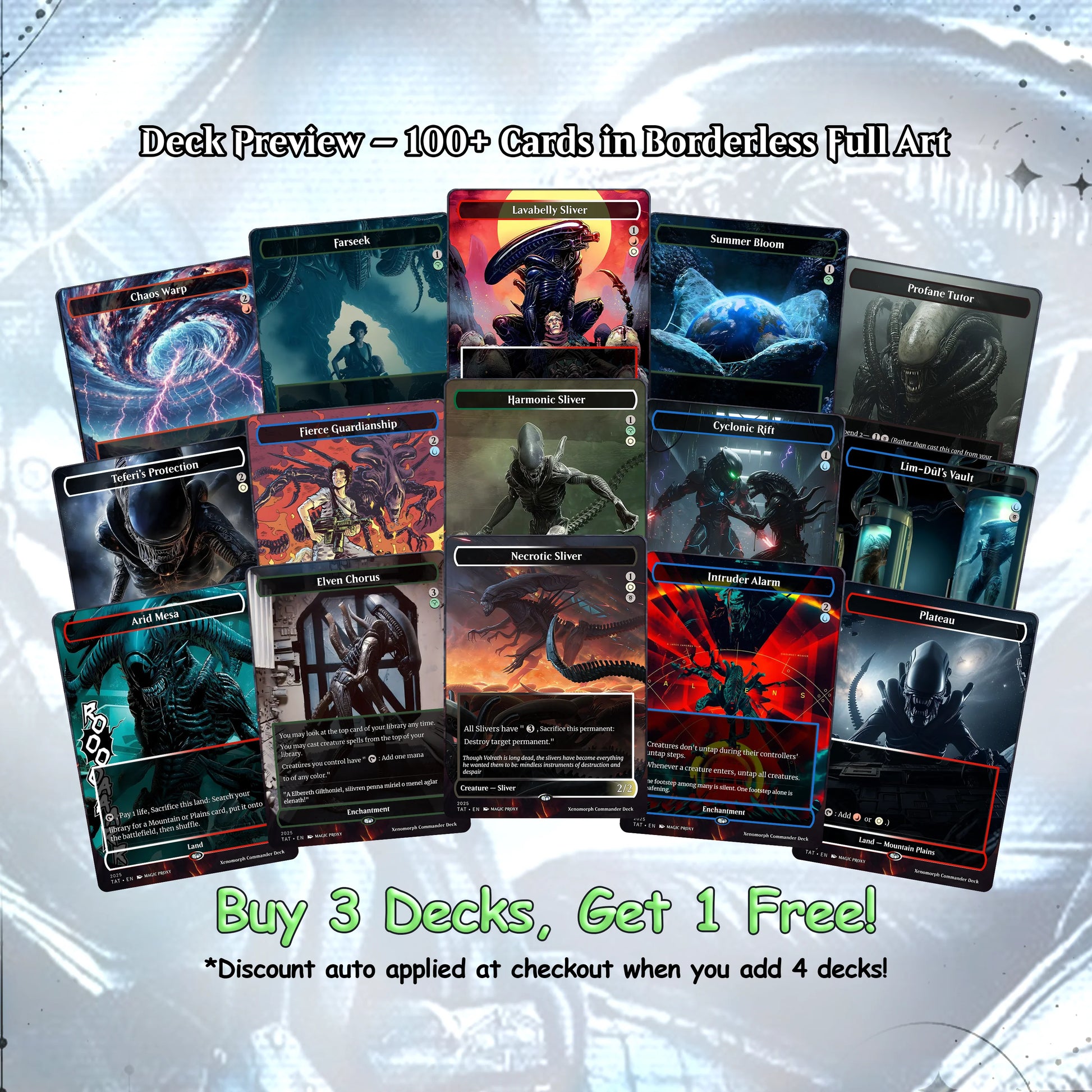 Alien Commander cEDH Deck - Alien Commander Magic Commander - Magic Proxy Deck with 170+ Unique Cards - Custom Cards MTG