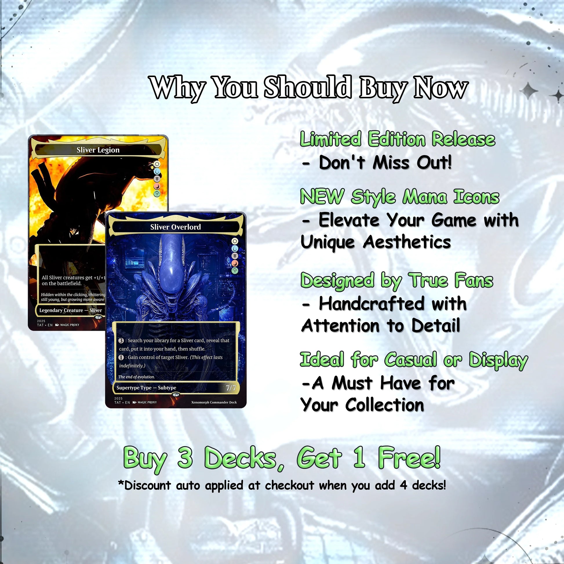Alien Commander cEDH Deck - Alien Commander Magic Commander - Magic Proxy Deck with 170+ Unique Cards - Custom Cards MTG
