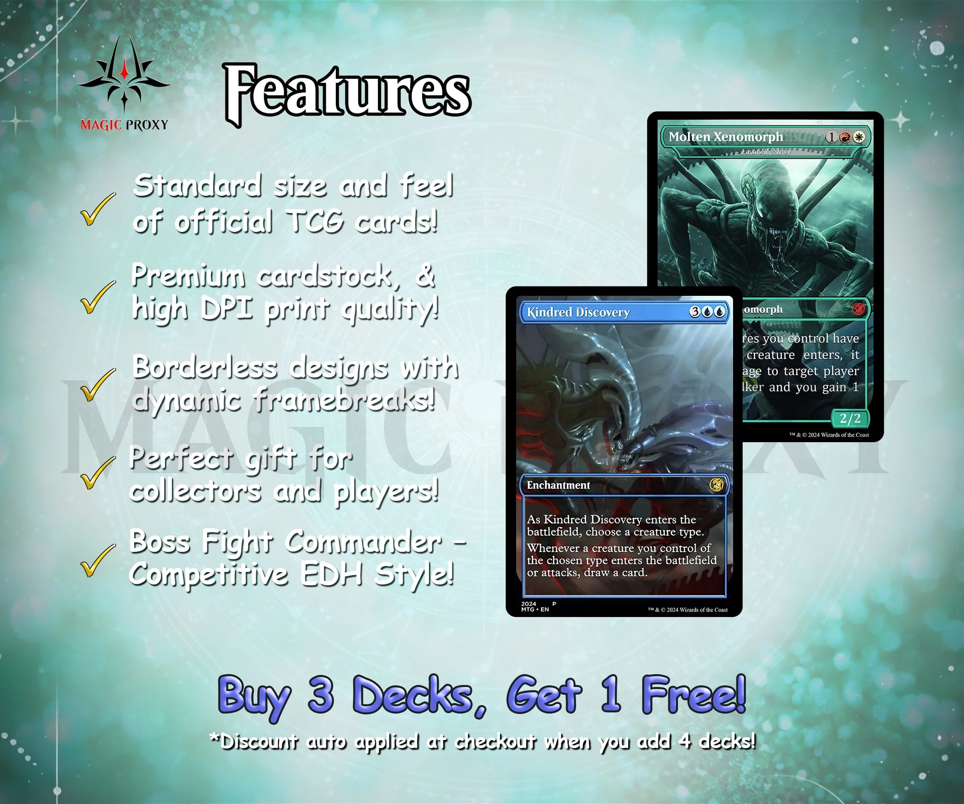 Alien Commander cEDH Deck - Alien Commander Magic Commander - Magic Proxy Deck with 170+ Unique Cards - Custom Cards MTG