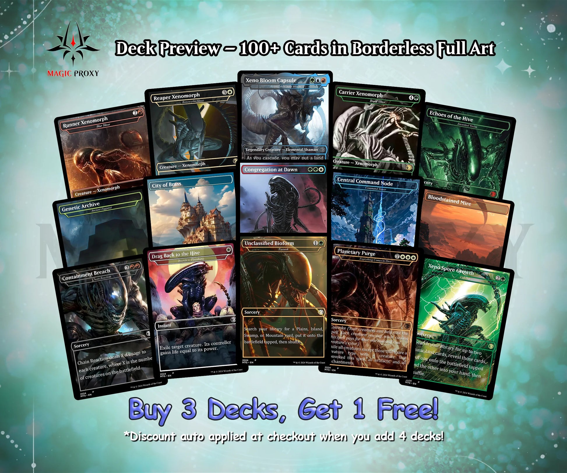 Alien Commander cEDH Deck - Alien Commander Magic Commander - Magic Proxy Deck with 170+ Unique Cards - Custom Cards MTG