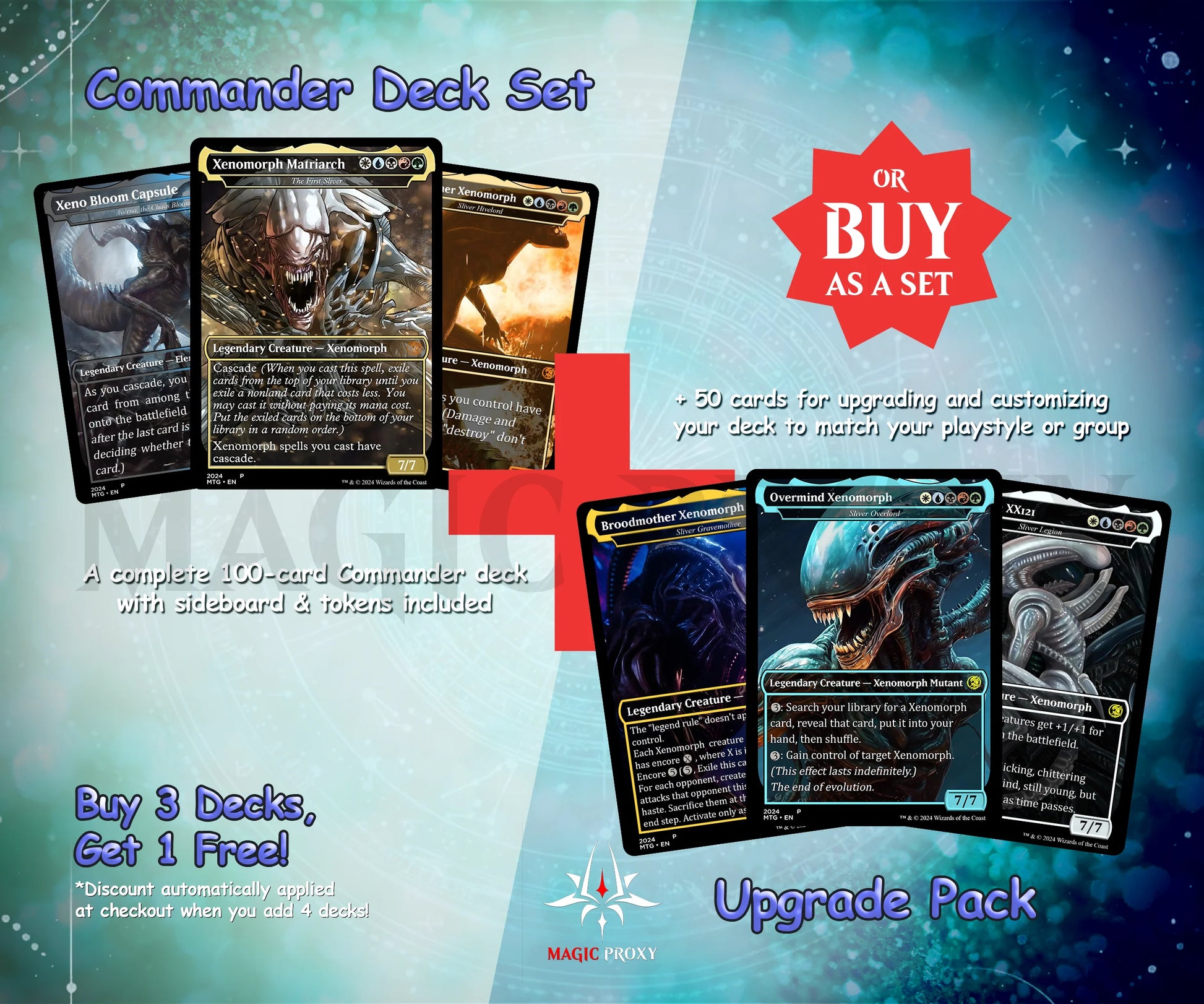 Alien Commander cEDH Deck - Alien Commander Magic Commander - Magic Proxy Deck with 170+ Unique Cards - Custom Cards MTG