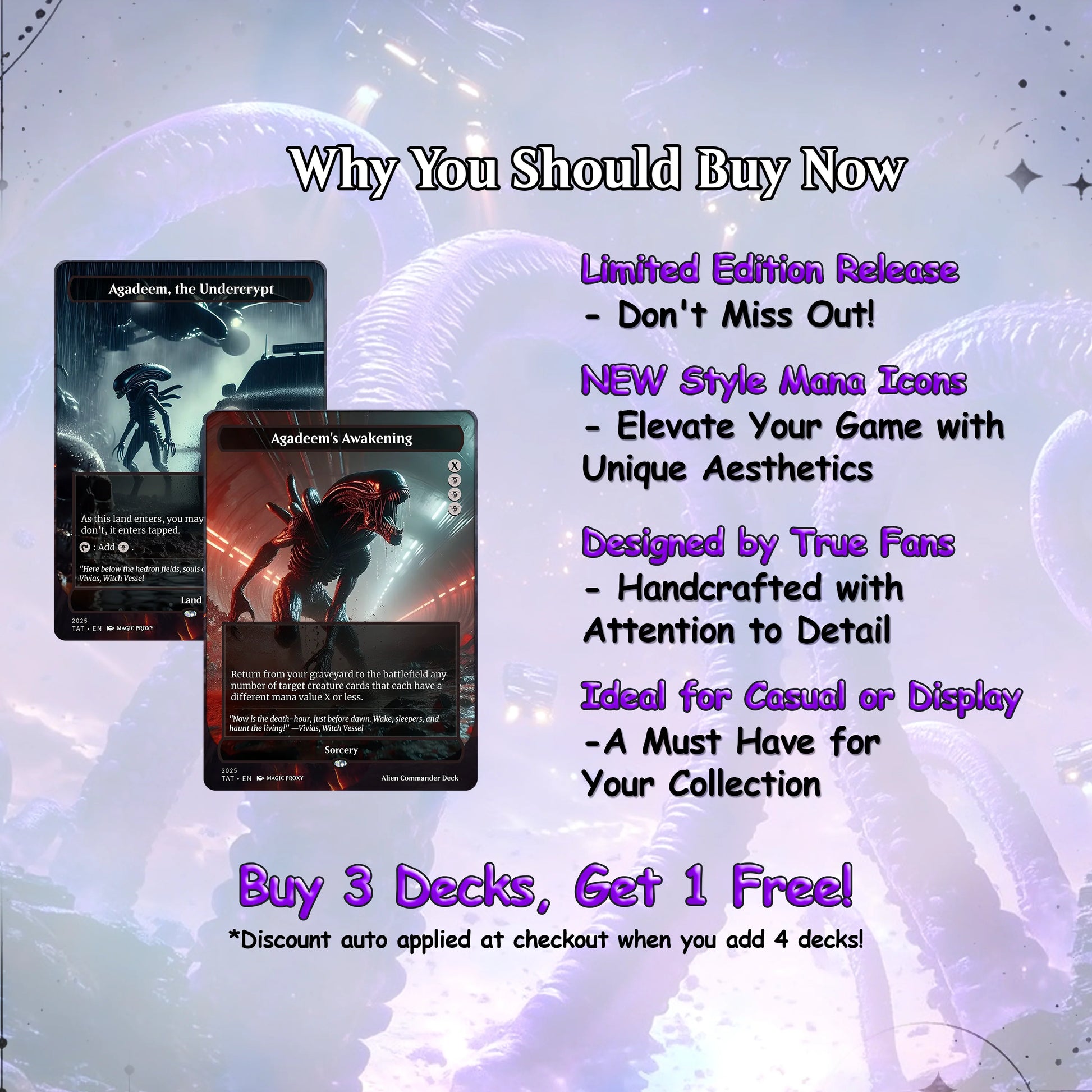 Alien Commander Deck • Alien Mtg Proxy Deck • Mtg Commander Deck • Custom MTG card • Magic The Gathering • Mtg Proxy Com