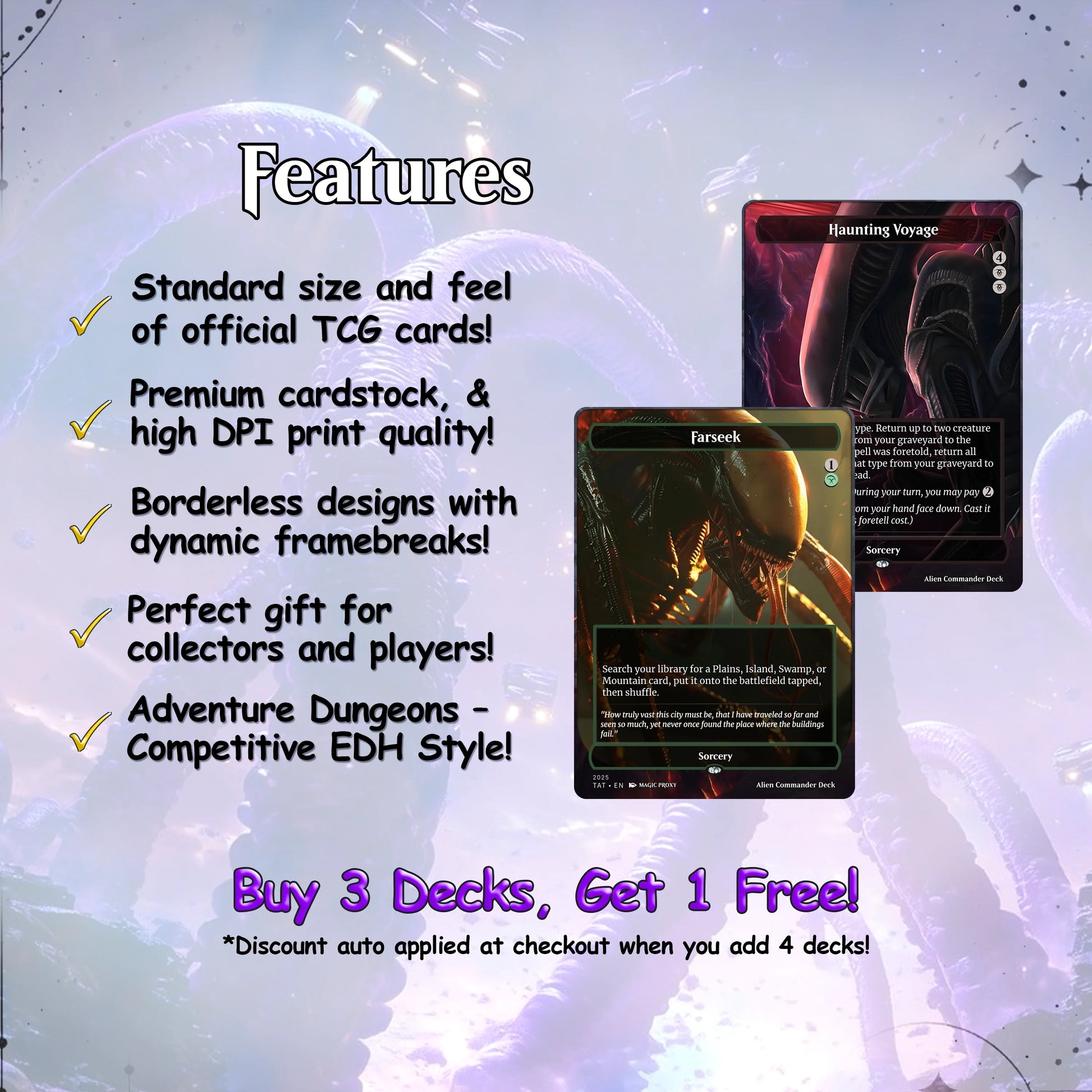 Alien Commander Deck • Alien Mtg Proxy Deck • Mtg Commander Deck • Custom MTG card • Magic The Gathering • Mtg Proxy Com
