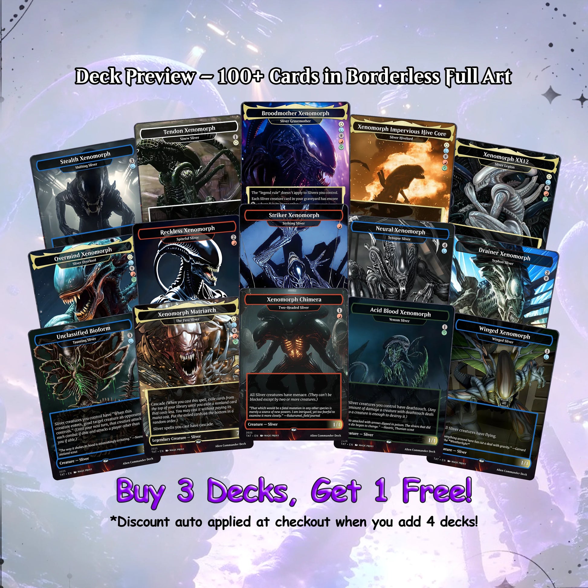 Alien Commander Deck • Alien Mtg Proxy Deck • Mtg Commander Deck • Custom MTG card • Magic The Gathering • Mtg Proxy Com