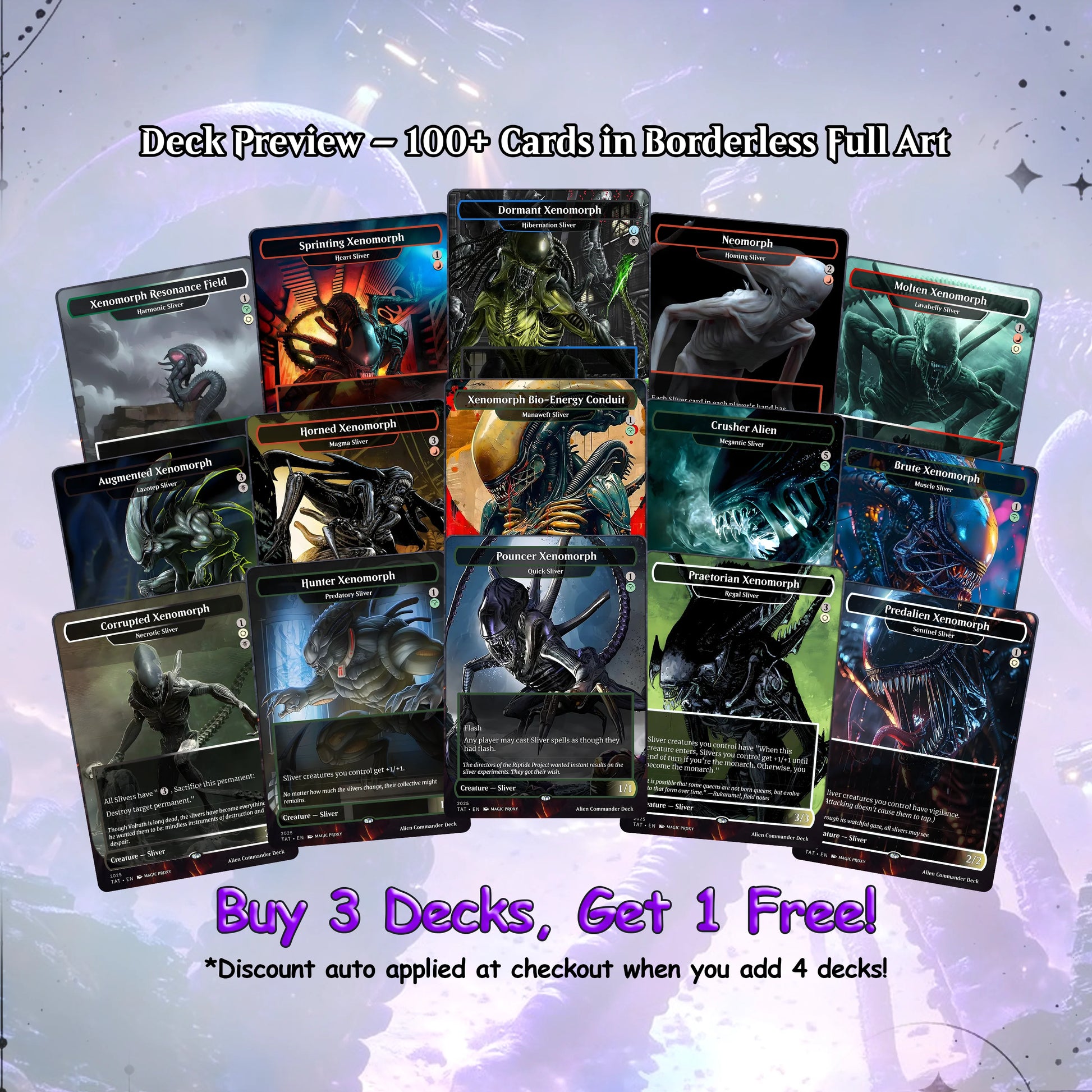Alien Commander Deck • Alien Mtg Proxy Deck • Mtg Commander Deck • Custom MTG card • Magic The Gathering • Mtg Proxy Com