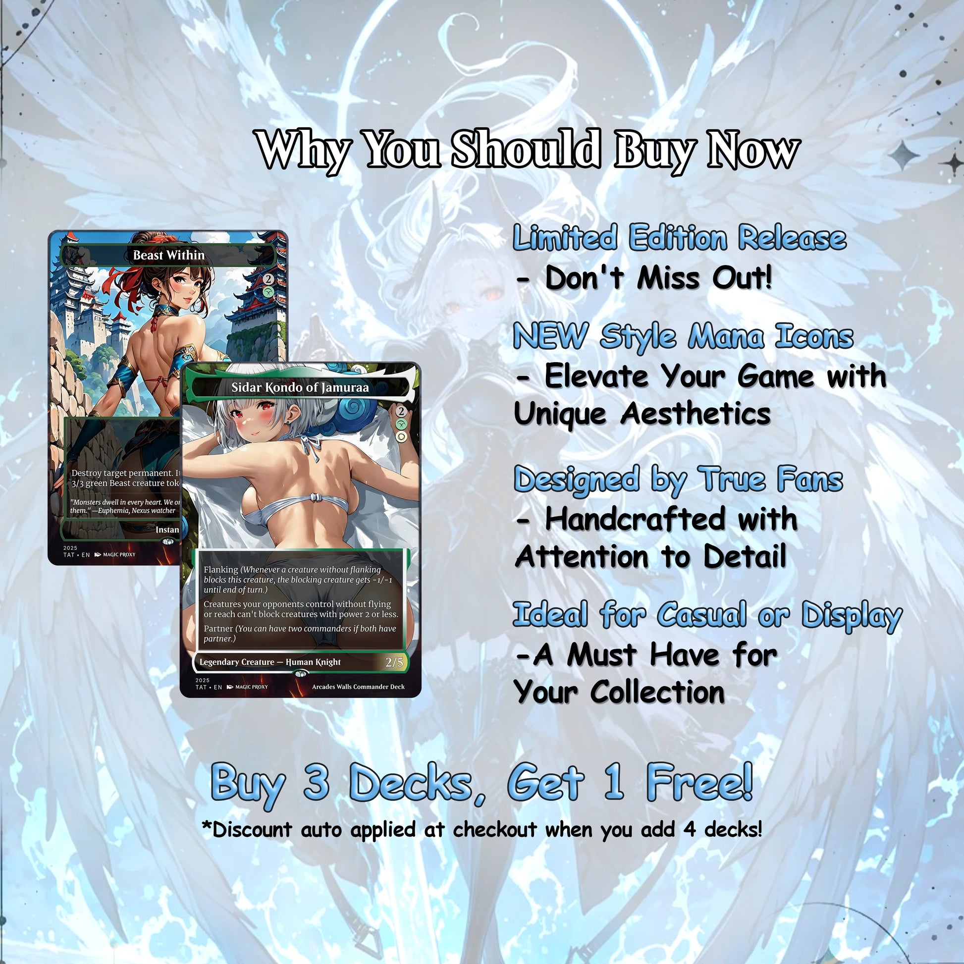 Arcades Walls/Butts Themed Defender Tribal Anime Waifu Proxy Commander Deck Custom Proxy EDH Defender English High Quali