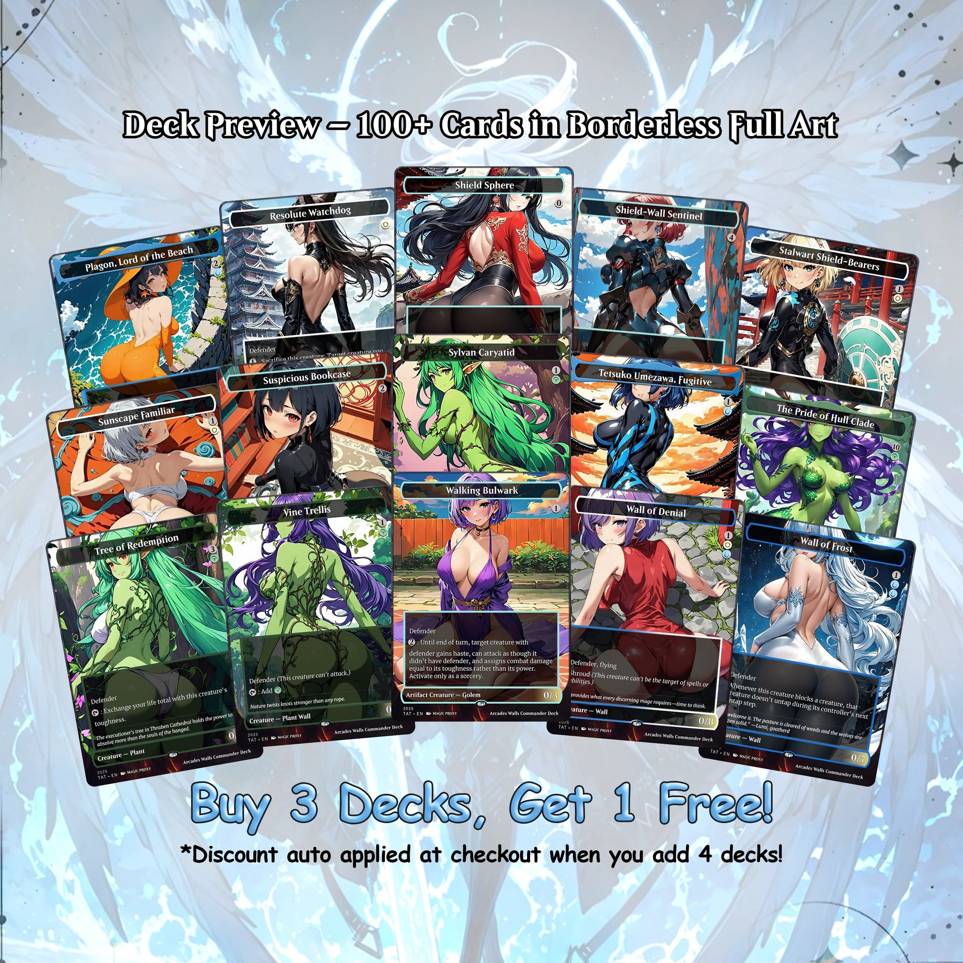 Arcades Walls/Butts Themed Defender Tribal Anime Waifu Proxy Commander Deck Custom Proxy EDH Defender English High Quali