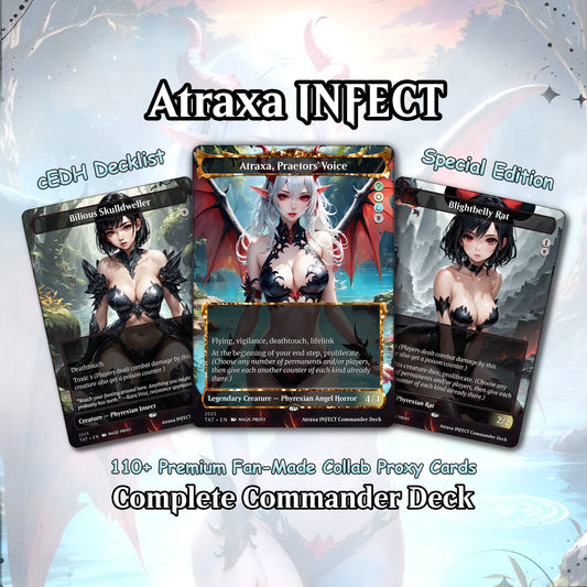 Atraxa INFECT Anime Waifu Ready to Play Proxy Commander Deck Custom Proxy EDH Phyrexian Tribal English High Quality Card