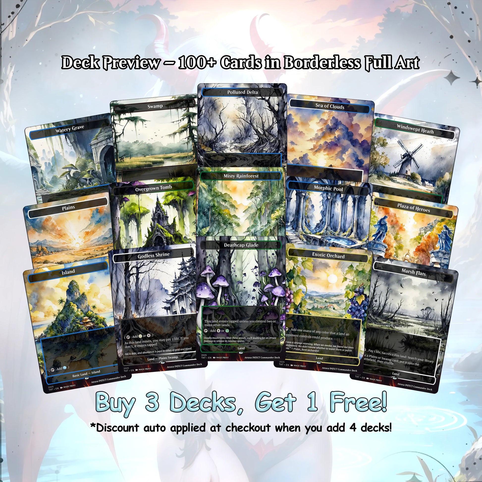 Atraxa INFECT Anime Waifu Ready to Play Proxy Commander Deck Custom Proxy EDH Phyrexian Tribal English High Quality Card