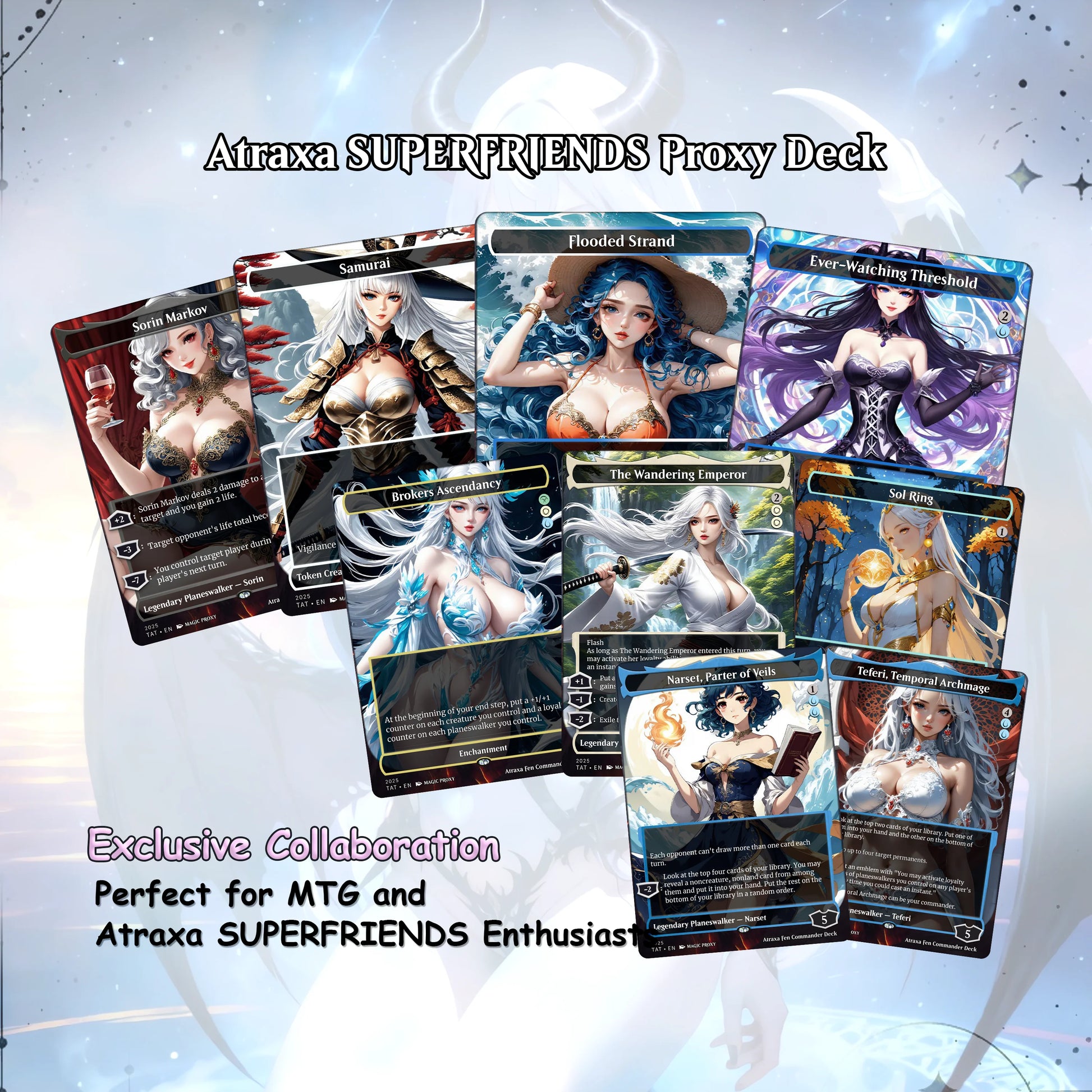 Atraxa SUPERFRIENDS Anime Waifu Proxy Commander Deck Custom Proxy EDH English High Quality Cards
