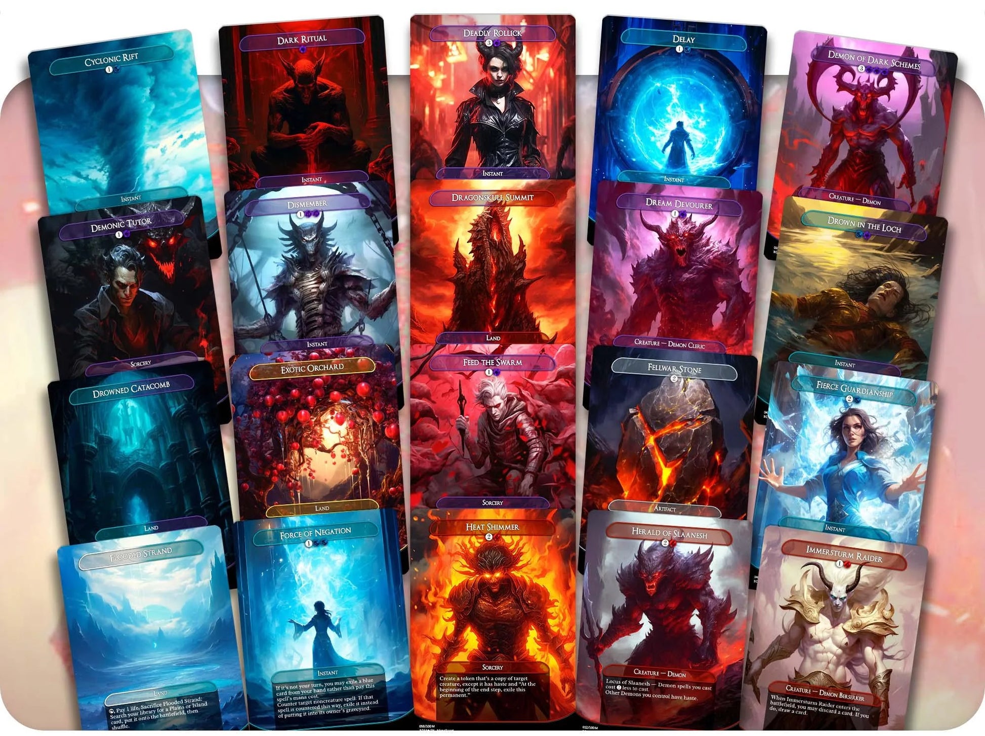 Be'lakor Demon Tribal - 100 Proxy Cards - Commander EDH Deck - High Quality Altered Cards - Full ManaFlame Deck