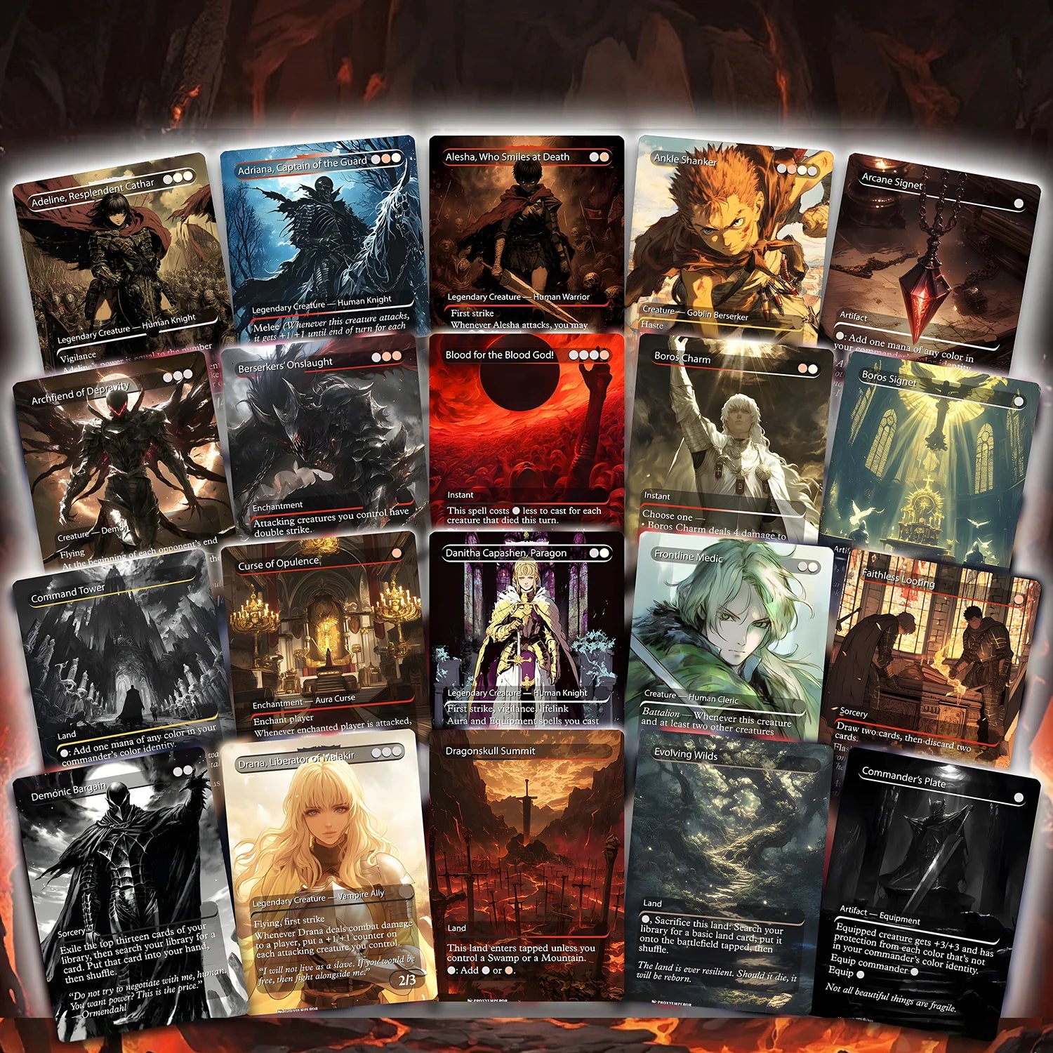 Berserk Fan Deck – Isshin Commander Deck - Anime Proxy – EDH 100+ Cards – Custom Fan Deck