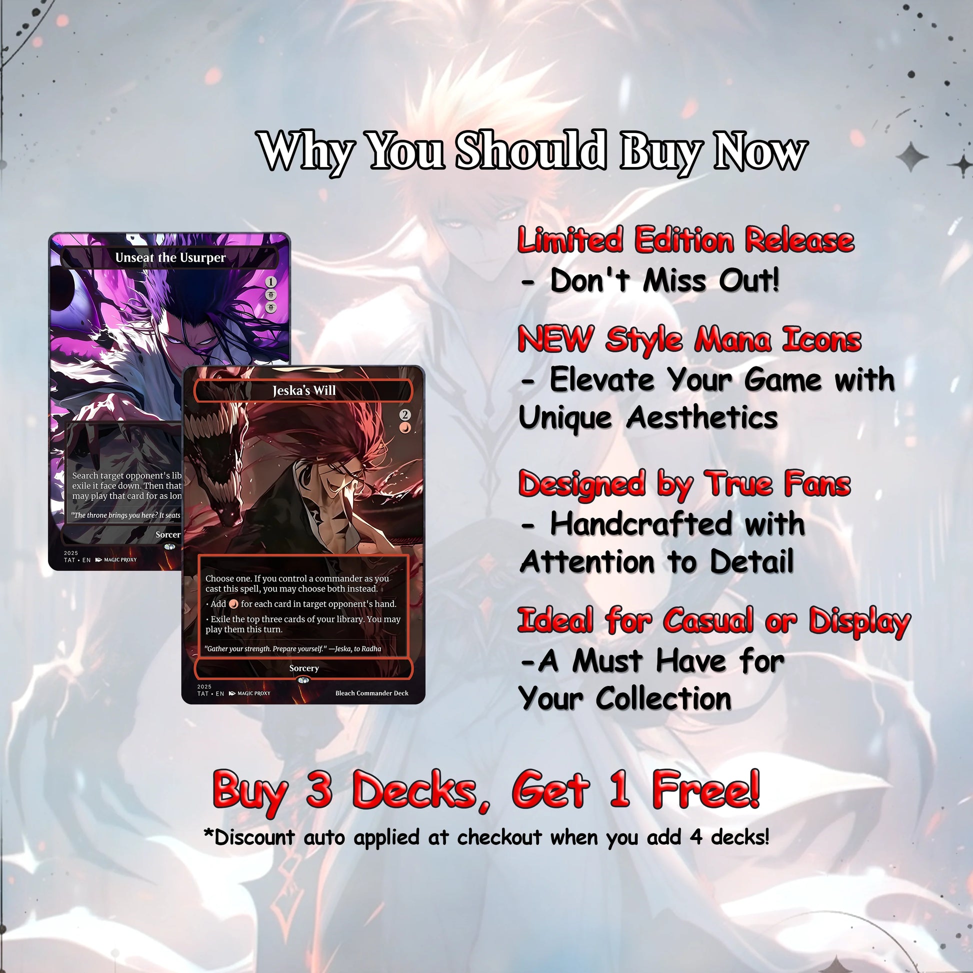Bleach MTG Deck - Kess EDH | Premium Tainted Kess | Custom Competitive 100 Cards