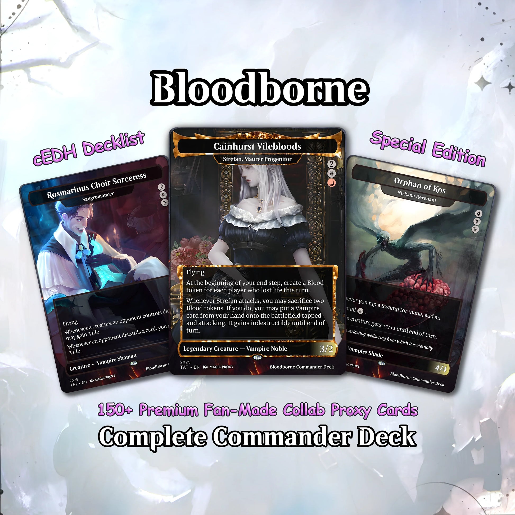 Bloodborne Commander cEDH Deck - Bloodborne Commander Magic Commander - Magic Proxy Deck with 150+ Unique Cards - Custom