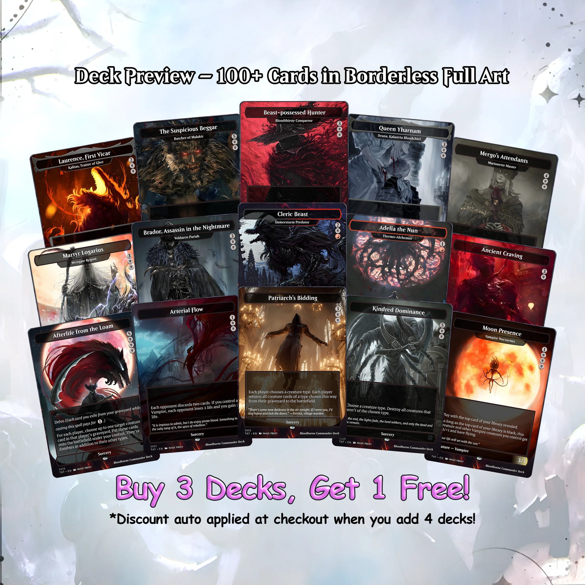 Bloodborne Commander cEDH Deck - Bloodborne Commander Magic Commander - Magic Proxy Deck with 150+ Unique Cards - Custom