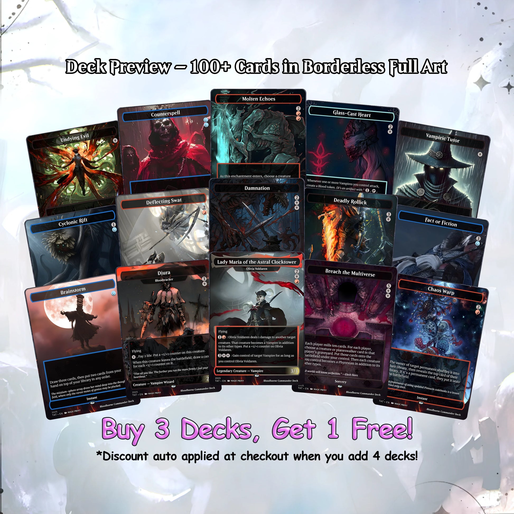 Bloodborne Commander cEDH Deck - Bloodborne Commander Magic Commander - Magic Proxy Deck with 150+ Unique Cards - Custom