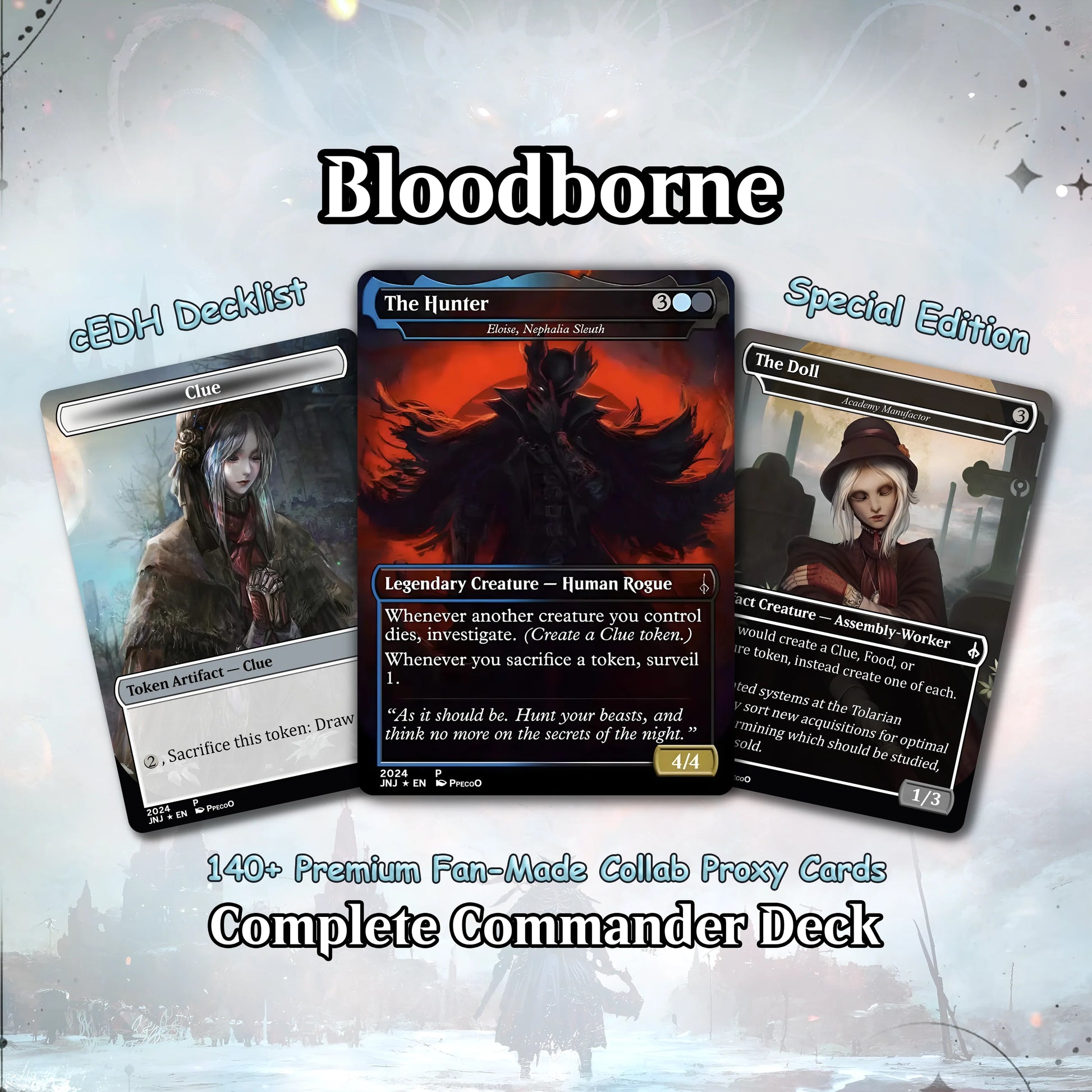 Bloodborne Themed Commander Deck Proxies, Aristocrat/Artifact Combo, 120+ Unique Cards, Quality Custom Card Proxy Replic