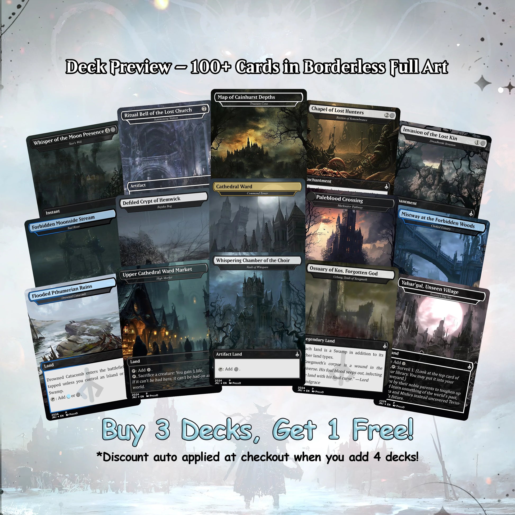 Bloodborne Themed Commander Deck Proxies, Aristocrat/Artifact Combo, 120+ Unique Cards, Quality Custom Card Proxy Replic