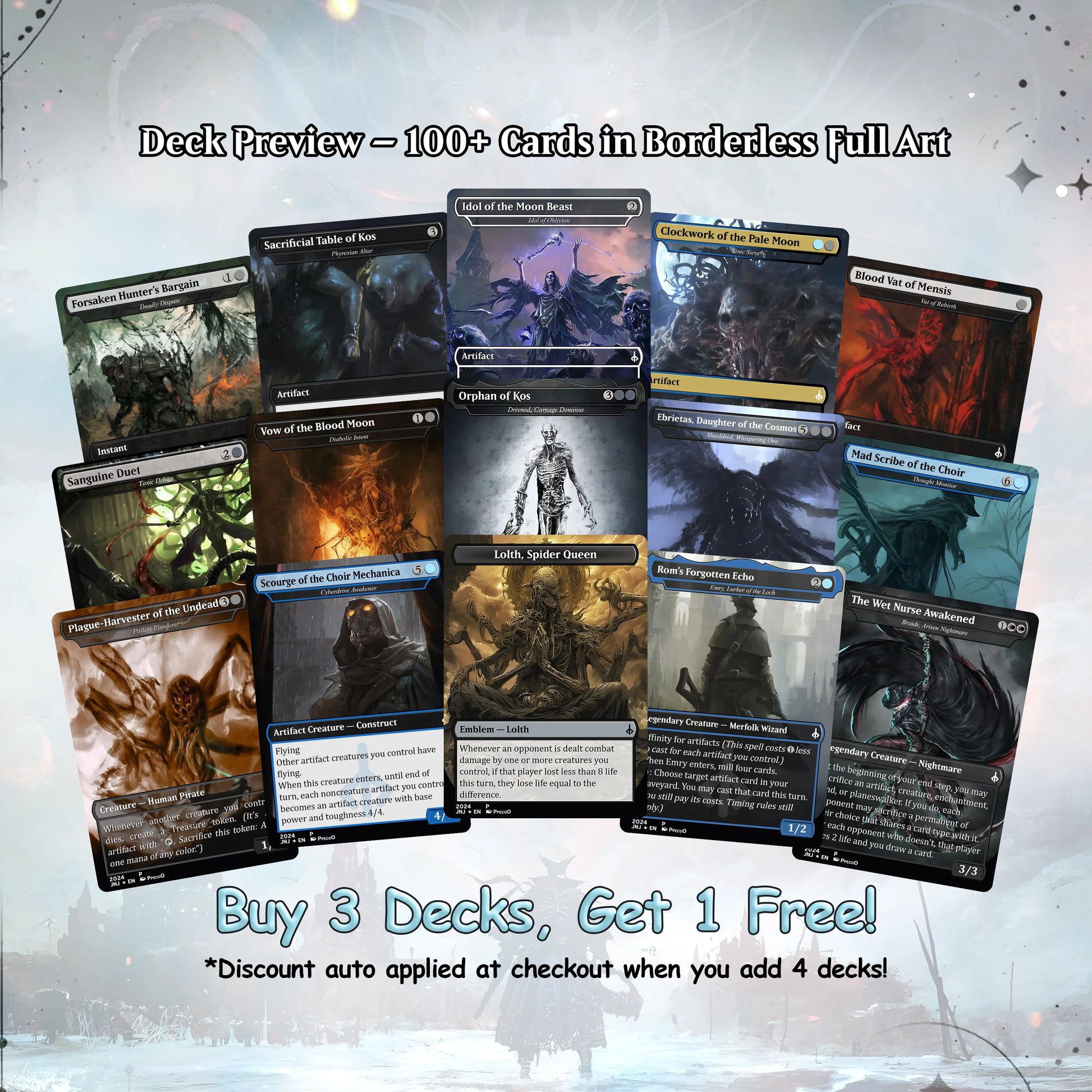 Bloodborne Themed Commander Deck Proxies, Aristocrat/Artifact Combo, 120+ Unique Cards, Quality Custom Card Proxy Replic