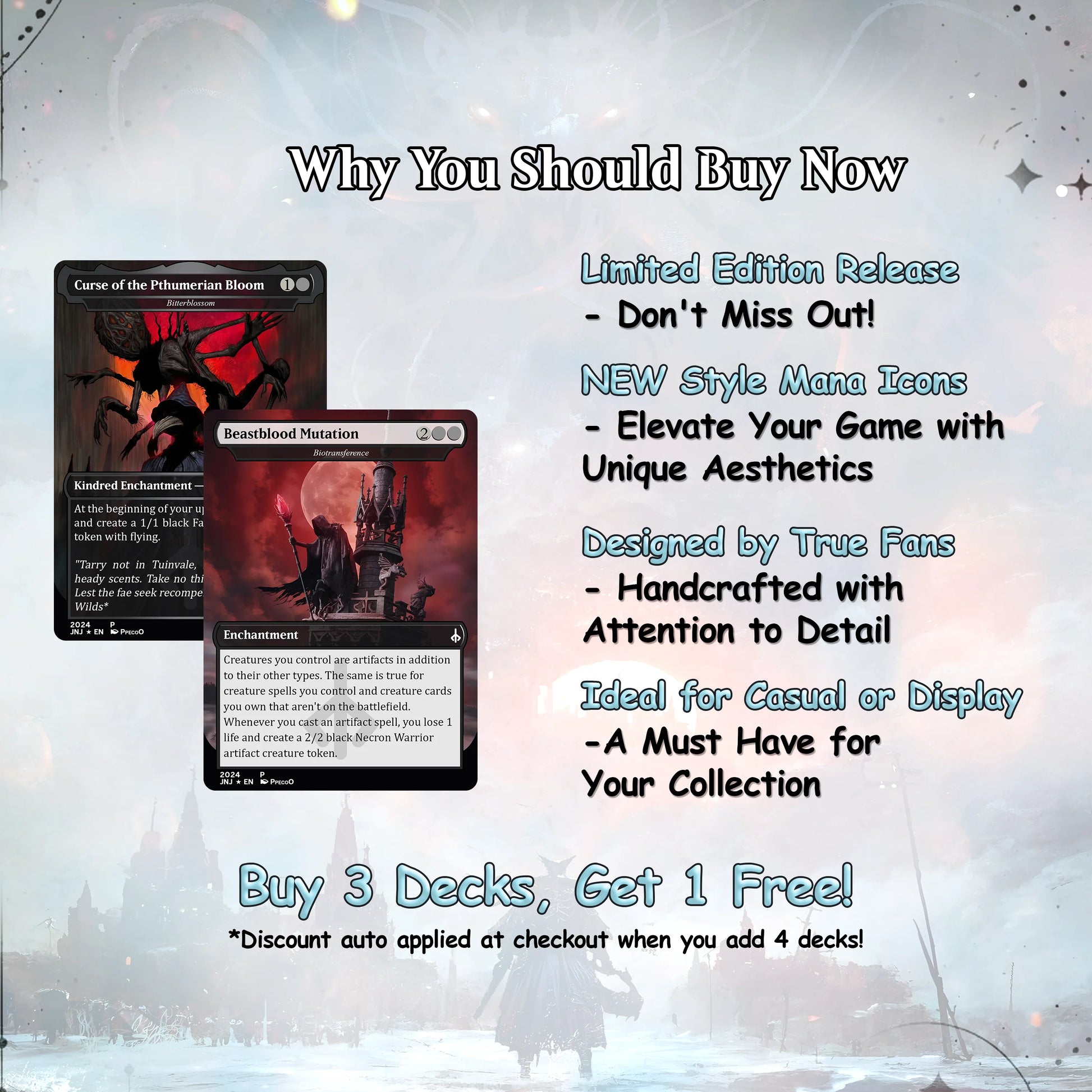 Bloodborne Themed Commander Deck Proxies, Aristocrat/Artifact Combo, 120+ Unique Cards, Quality Custom Card Proxy Replic