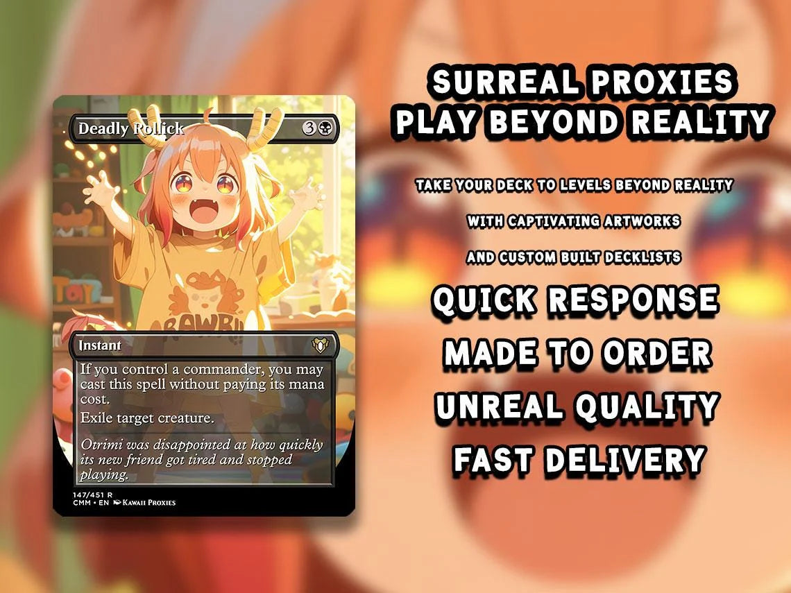Chibi UR-Dragon MTG Deck - Dragon Tribal EDH | 100+ Premium Custom Cards | Competitive play