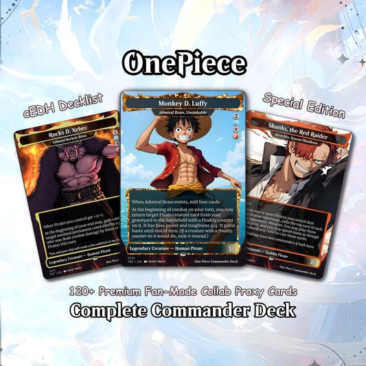 Complete Anime Pirate Tribal Deck, Custom Gift EDH Deck, Custom A.n.i.m.e O.P Pirate Deck, Treasure Tokens, A.d.m.i.r.a.