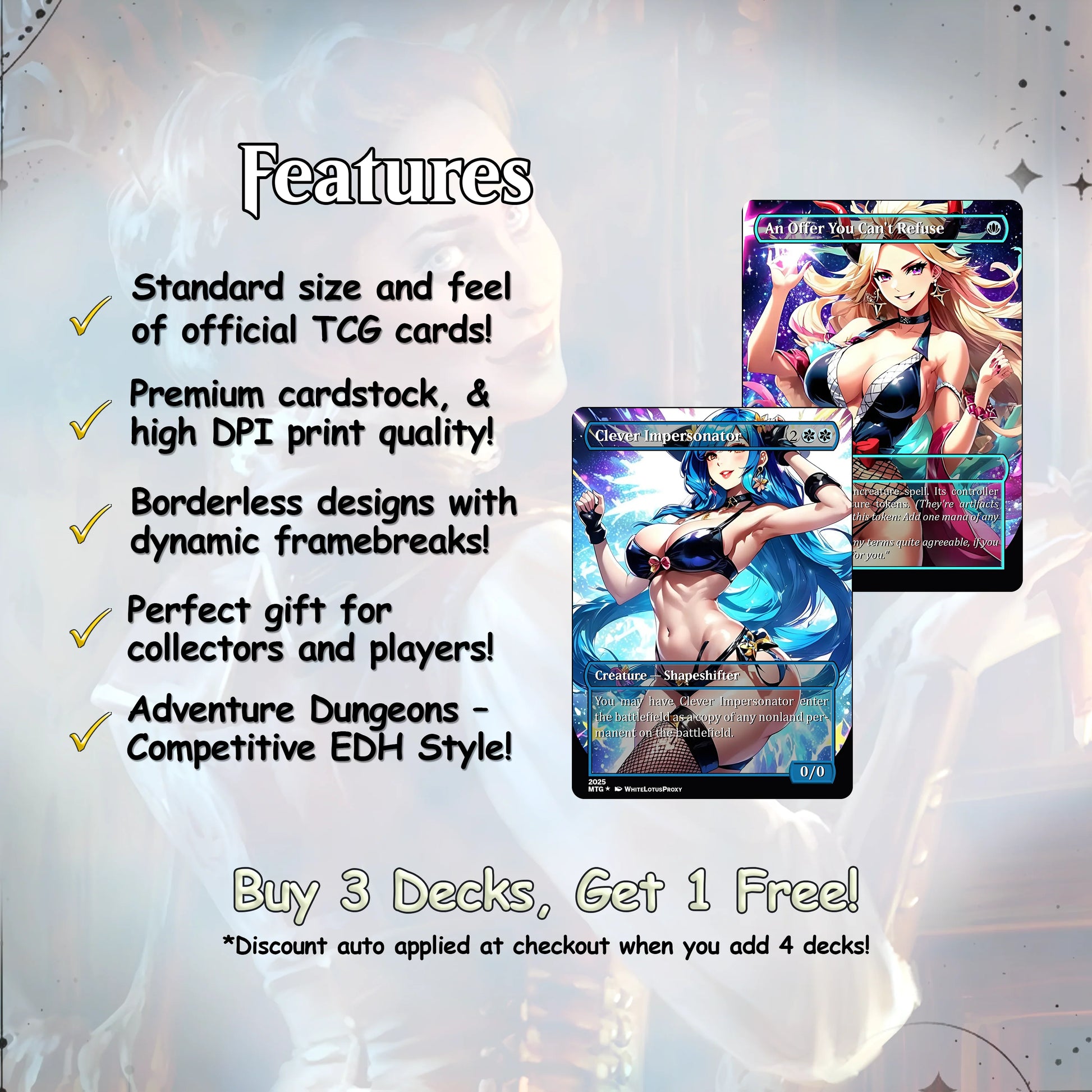 Curse Tribal Anime Waifu Ready to Play Proxy Commander Deck Custom Proxy EDH Curse Tribal English High Quality Cards