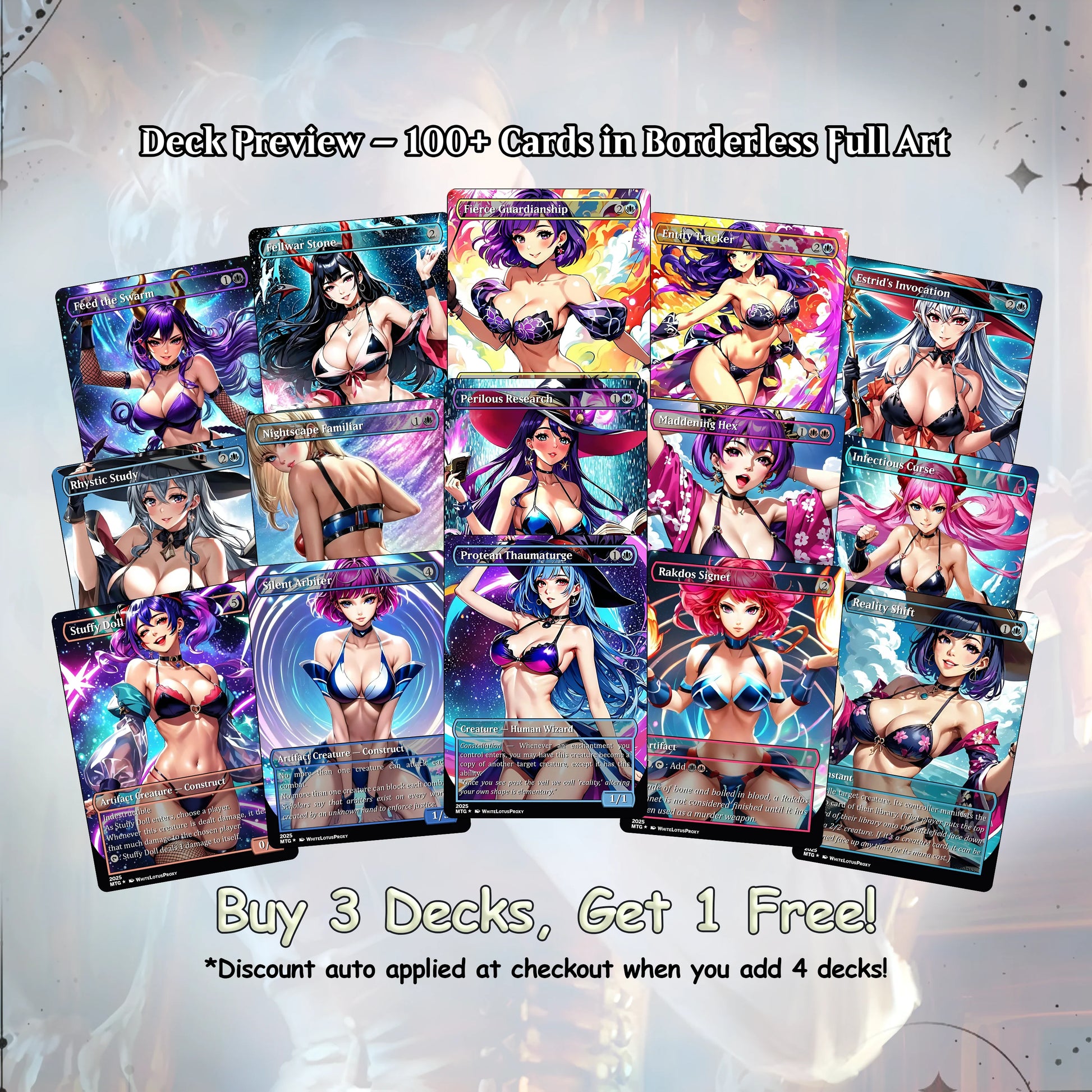Curse Tribal Anime Waifu Ready to Play Proxy Commander Deck Custom Proxy EDH Curse Tribal English High Quality Cards
