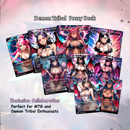 Demon Tribal Anime Style Waifu Proxy Commander Deck Special Edition Custom MTG EDH Deck English High Quality Cards