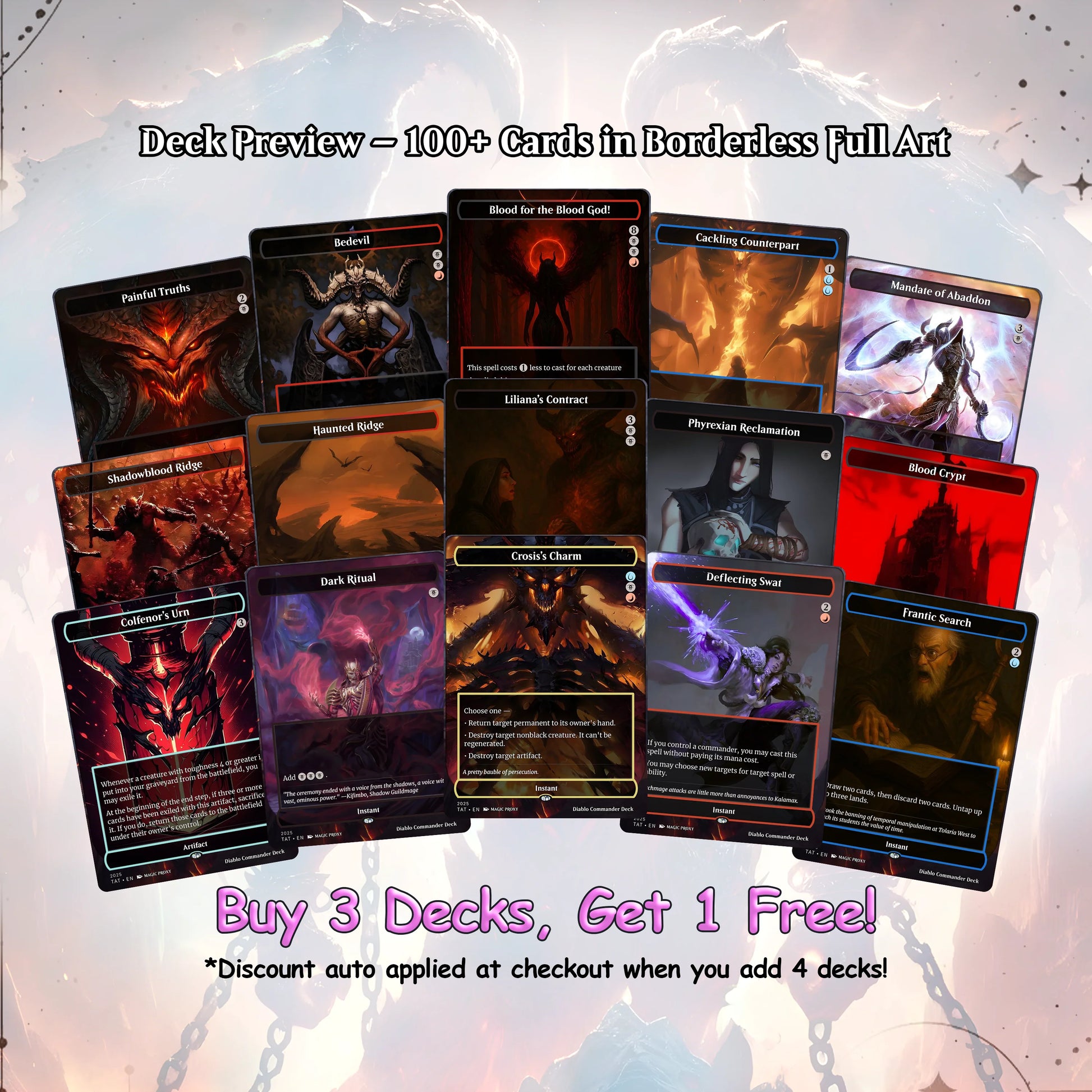 Diablo Commander cEDH Deck - Diablo Commander Magic Commander - Magic Proxy Deck with 170+ Unique Cards - Custom Cards M