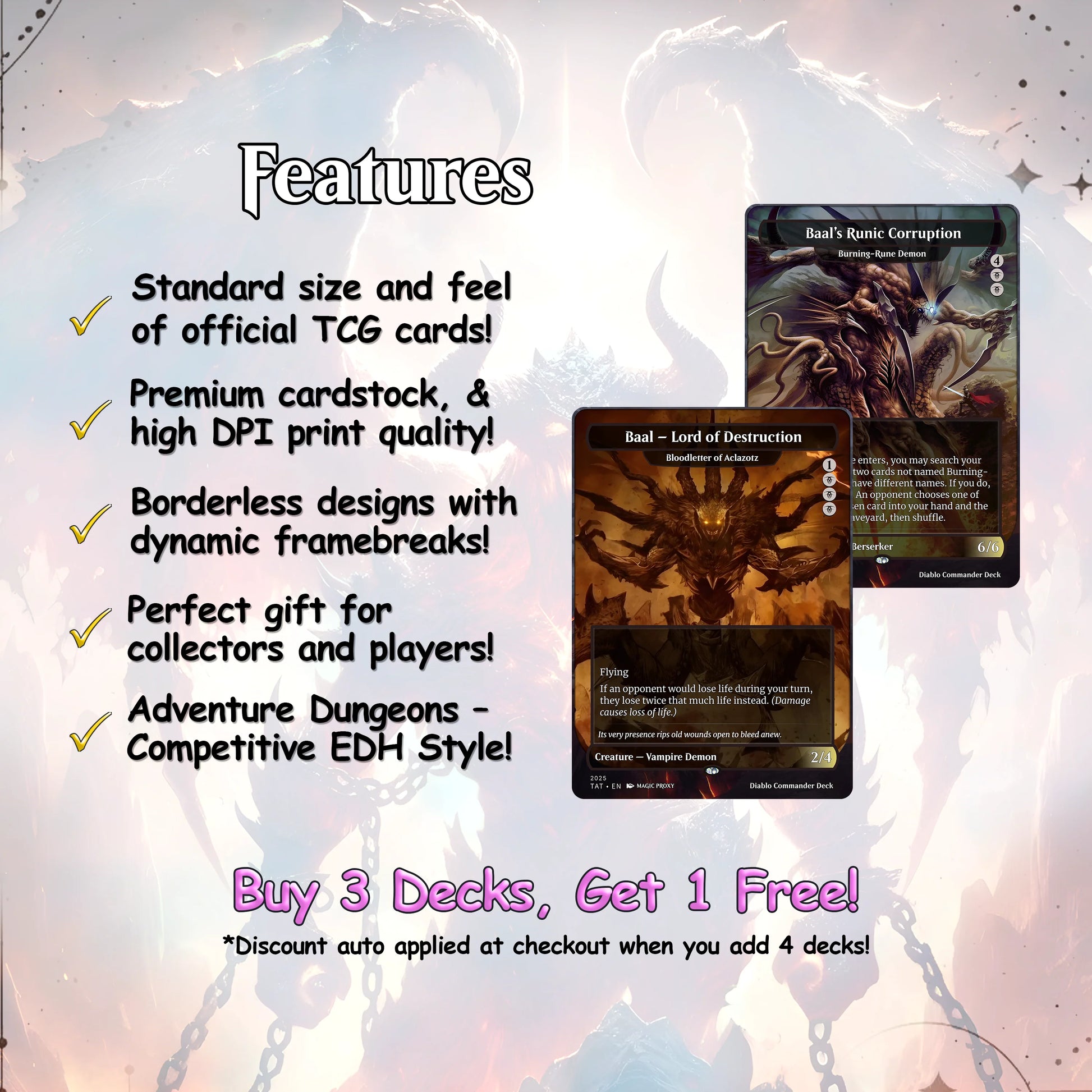 Diablo Commander cEDH Deck - Diablo Commander Magic Commander - Magic Proxy Deck with 170+ Unique Cards - Custom Cards M