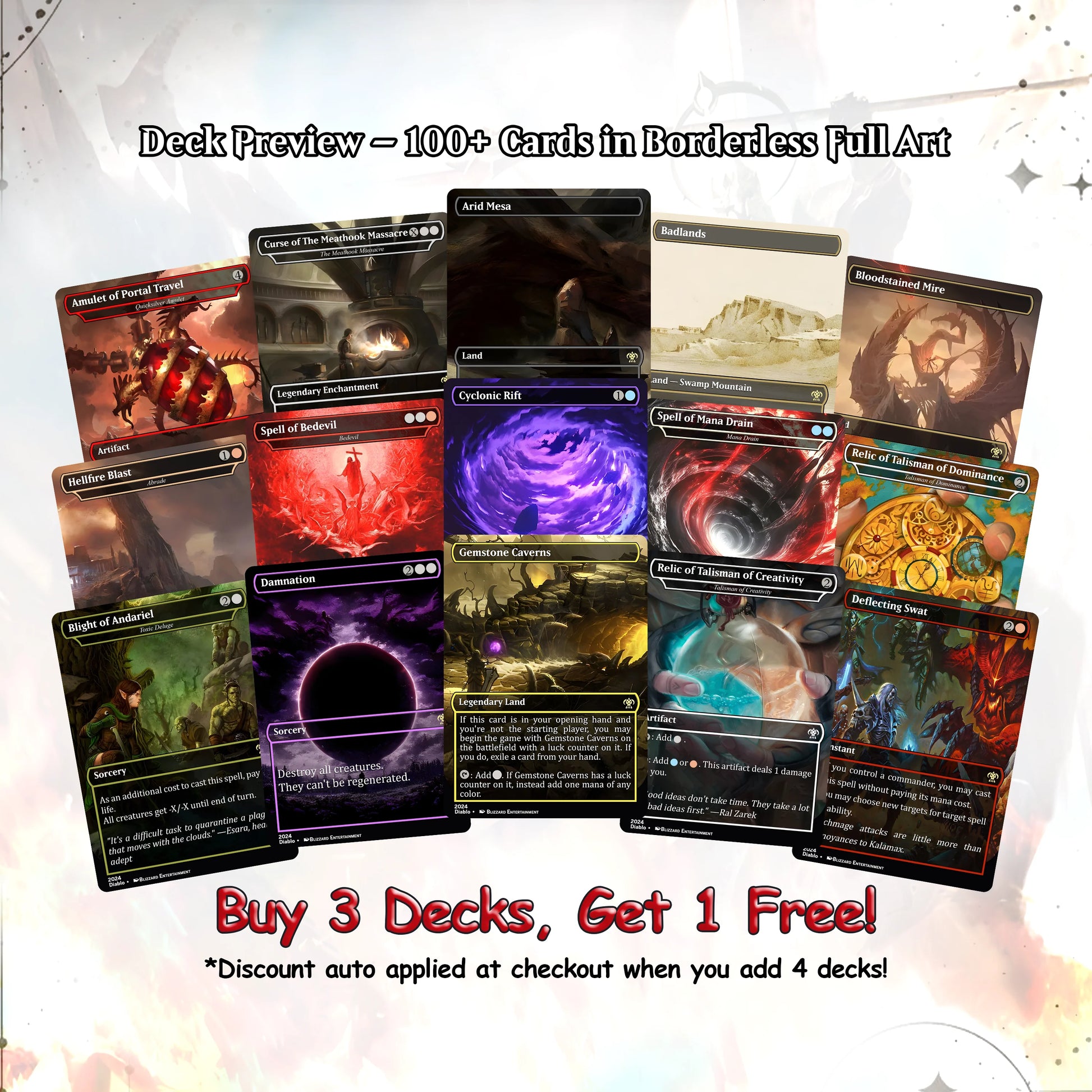 Diablo Themed Commander Deck Proxies, Demon Tribal/Reanimation, High Quality Custom Card Proxy