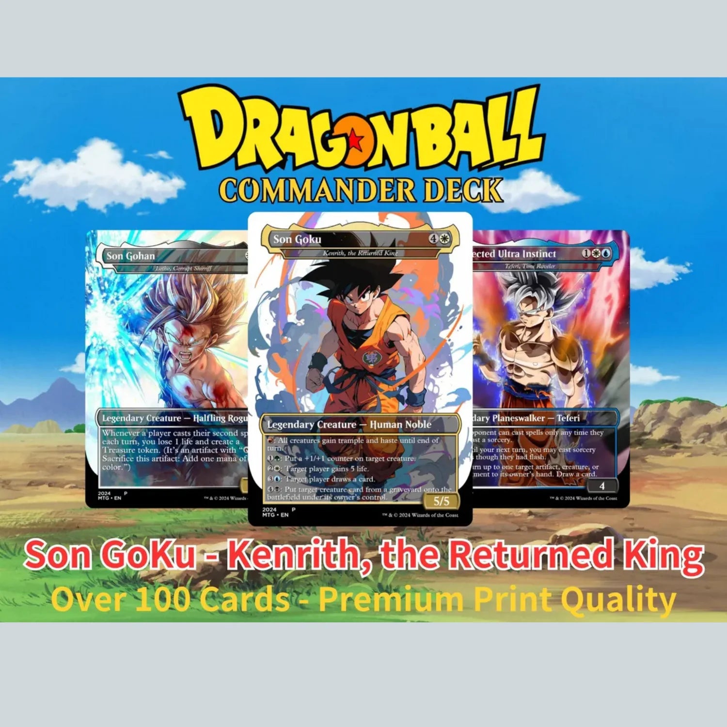 Dragon Ball Commander Deck • Dragon Ball Proxy Deck • M.t.g Commander Deck • Custom M.T.G card • Magic Proxies • Son Gok