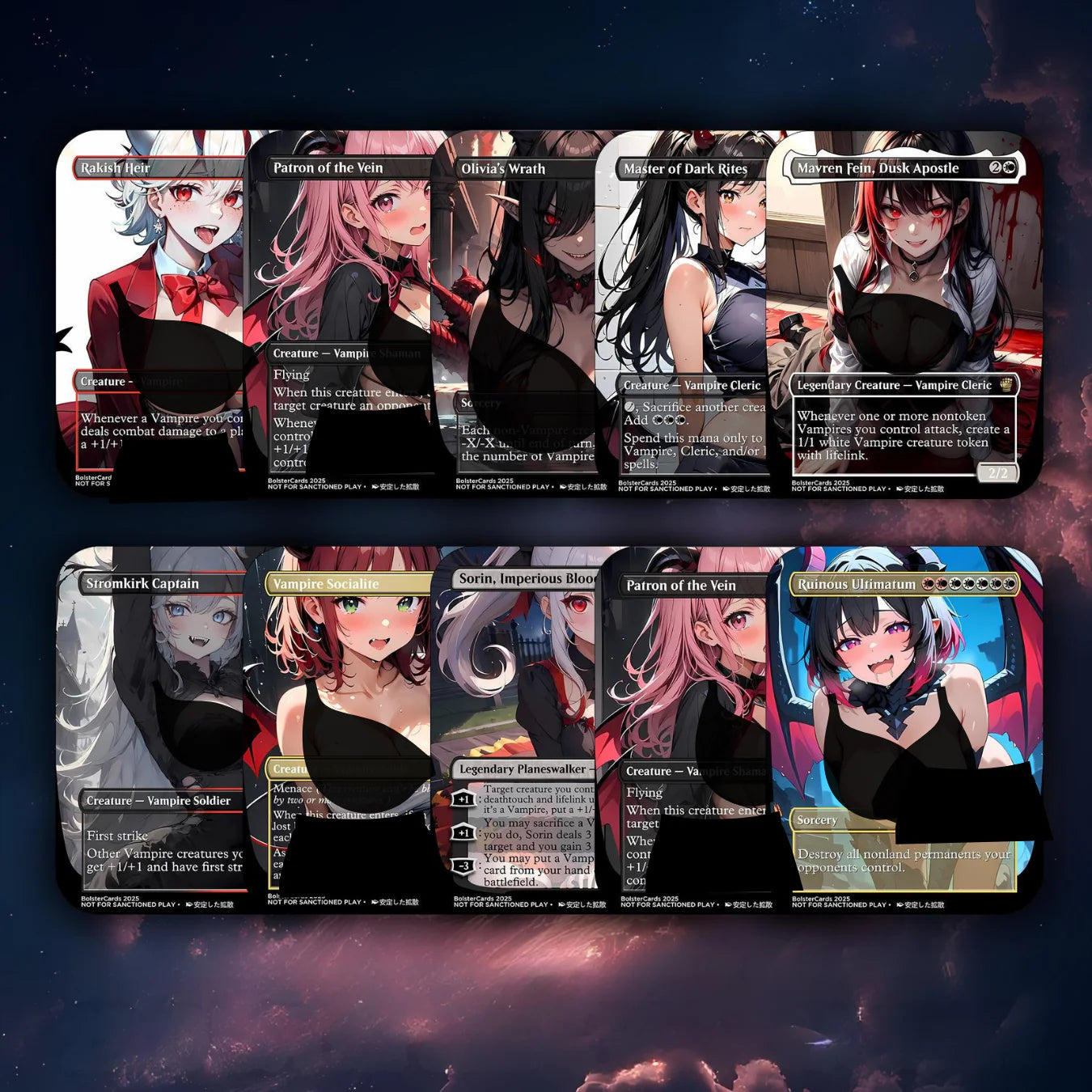 Edgar Markov Anime Style Waifu Tribal Commander Deck Special Edition Custom Proxy Deck Art For EDH High Quality Cards 10