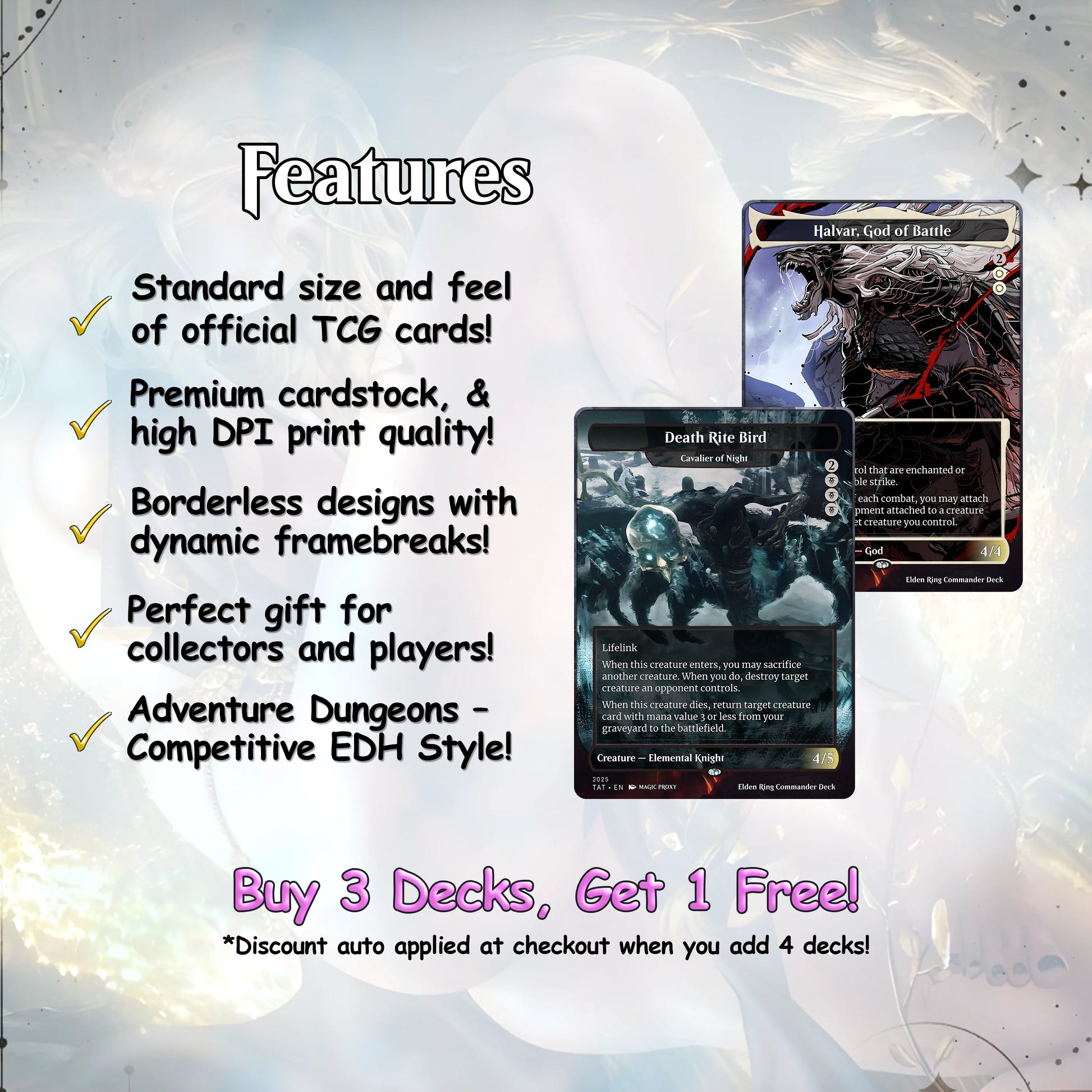 Elden Ring Commander cEDH Deck - Elden Ring Commander Magic Commander - Magic Proxy Deck with 160+ Unique Cards - Custom