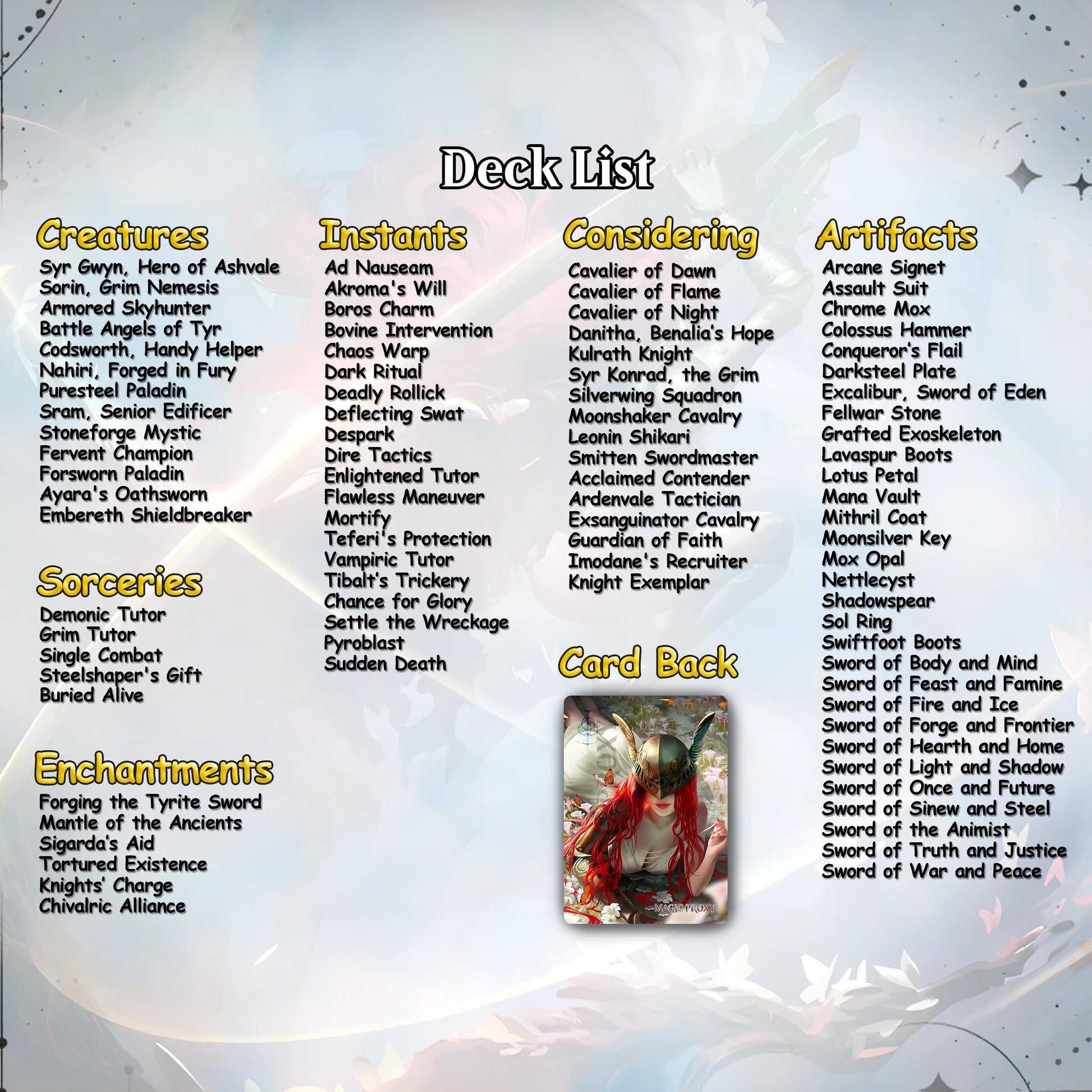 Elden Ring Commander cEDH Deck - Elden Ring Commander Magic Commander - Magic Proxy Deck with 160+ Unique Cards - Custom