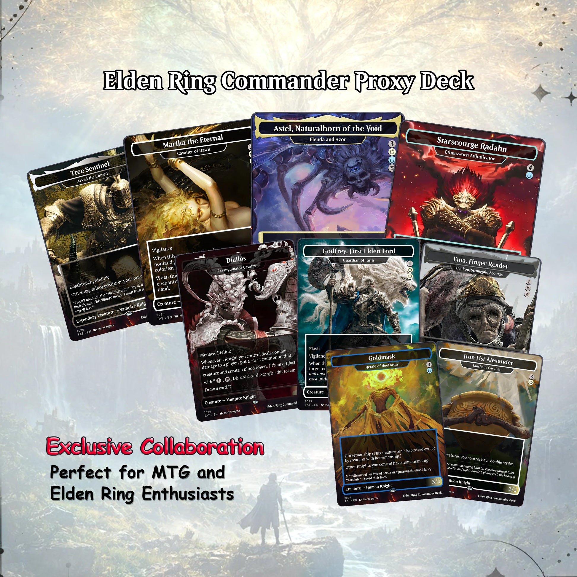 Elden Ring Commander Deck • Elden Ring  Mtg Proxy Deck • Mtg Commander Deck • Custom MTG card • Sidar Jabari of Zhalfir 