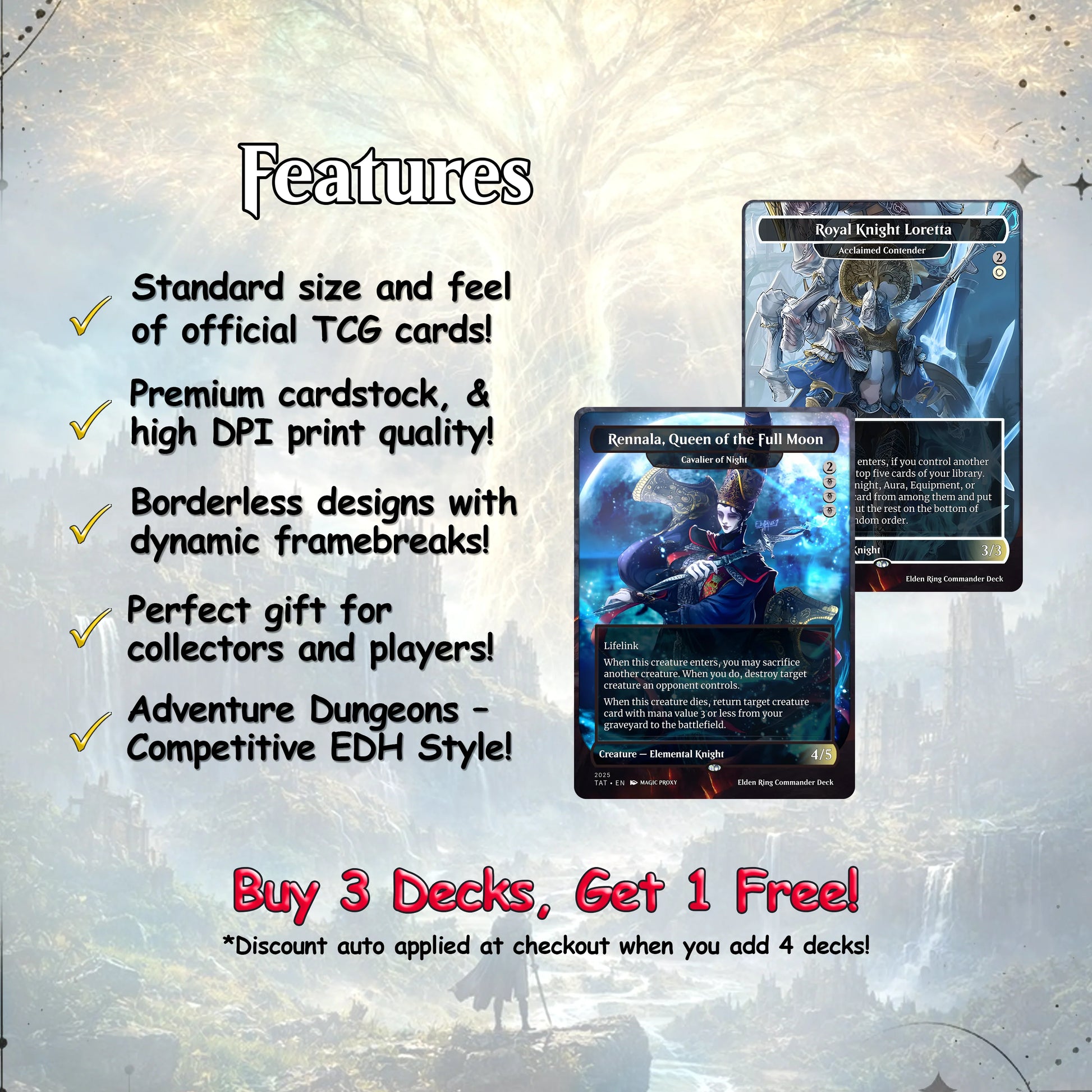 Elden Ring Commander Deck • Elden Ring  Mtg Proxy Deck • Mtg Commander Deck • Custom MTG card • Sidar Jabari of Zhalfir 