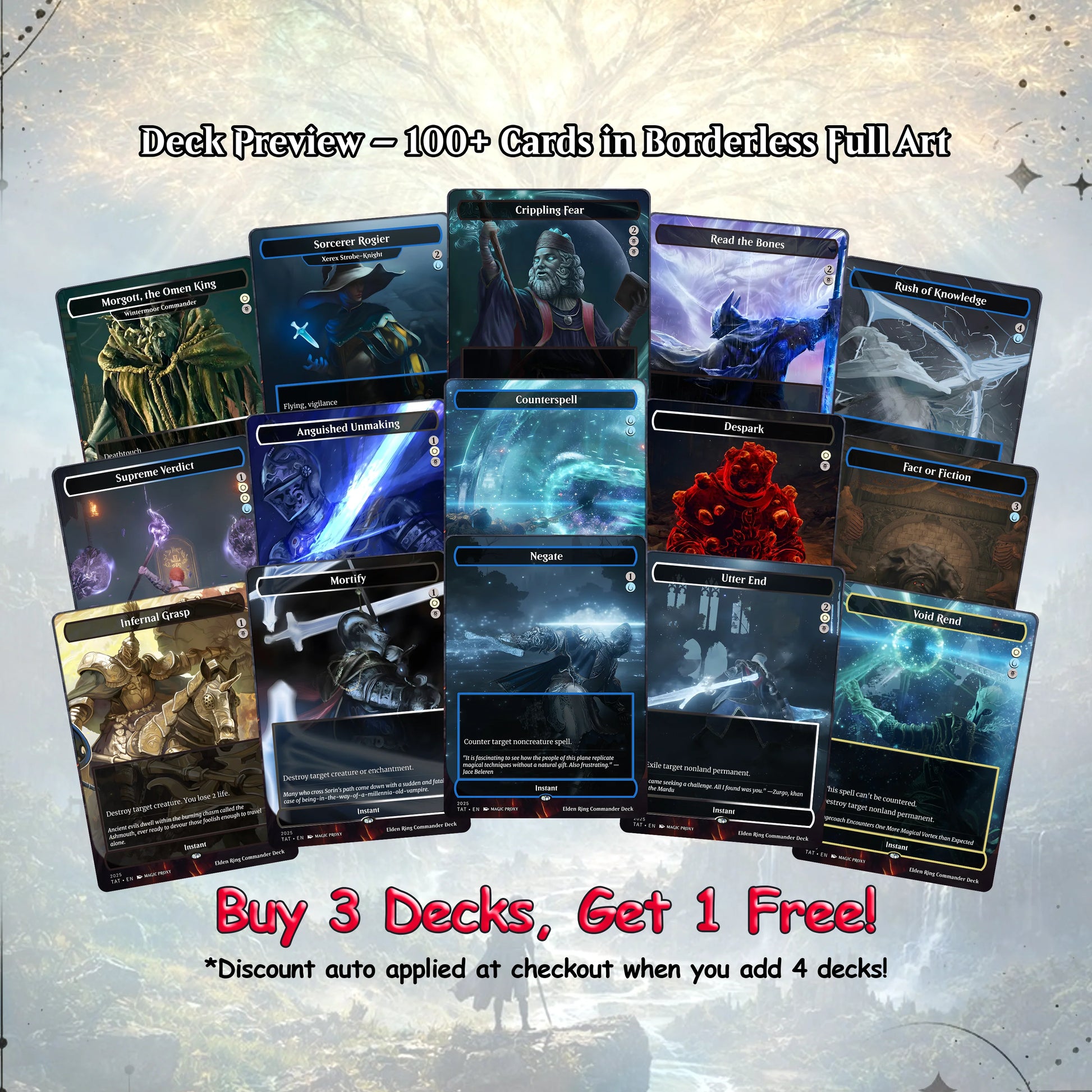Elden Ring Commander Deck • Elden Ring  Mtg Proxy Deck • Mtg Commander Deck • Custom MTG card • Sidar Jabari of Zhalfir 