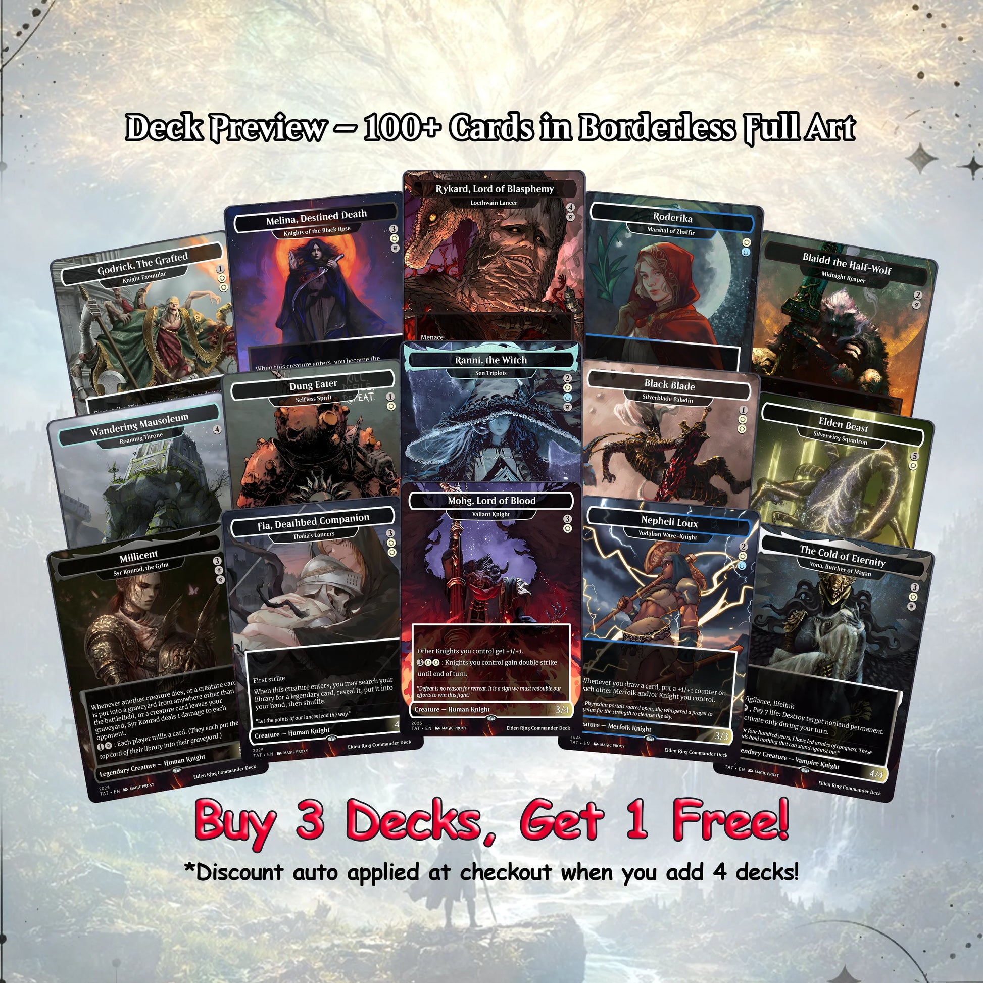 Elden Ring Commander Deck • Elden Ring  Mtg Proxy Deck • Mtg Commander Deck • Custom MTG card • Sidar Jabari of Zhalfir 