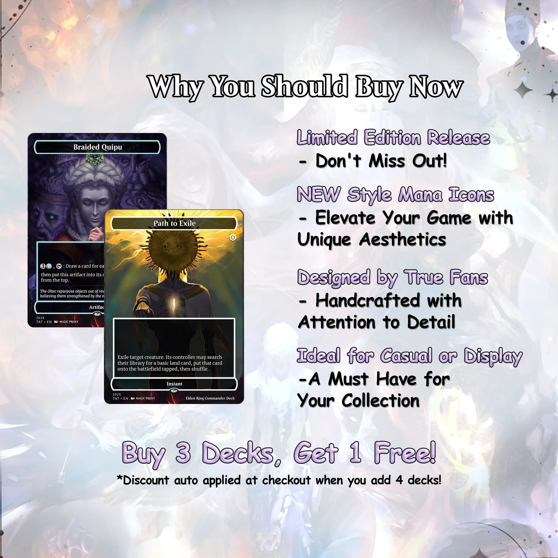 Elden Ring Commander | Dual-Commander Azorius Control Voltron | 100+ Custom Proxy Cards