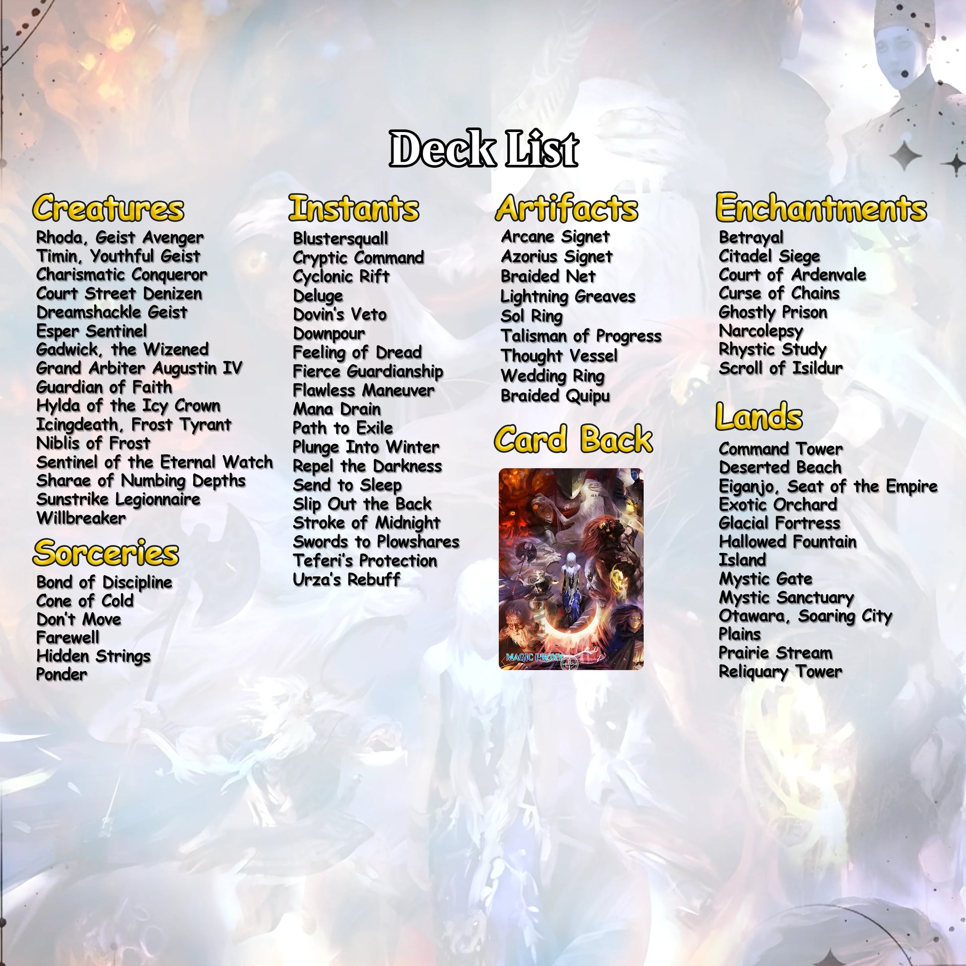 Elden Ring Commander | Dual-Commander Azorius Control Voltron | 100+ Custom Proxy Cards