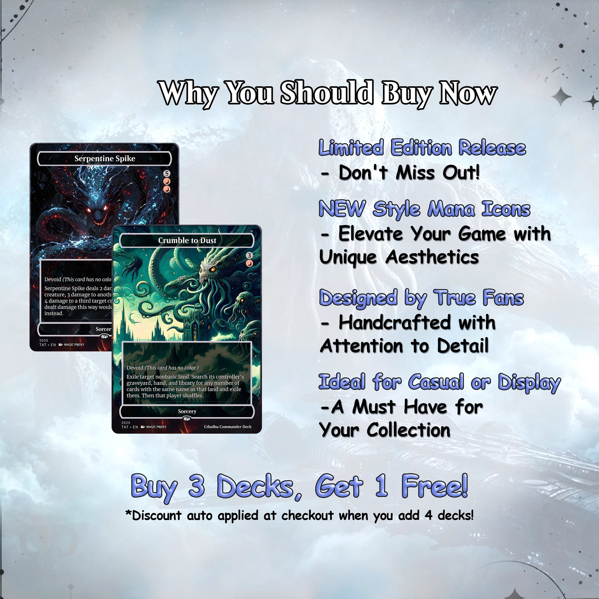 Eldrazi Cthulhu Commander cEDH Deck - Eldrazi Cthulhu Commander Magic Commander - Magic Proxy Deck with 160+ Unique Card